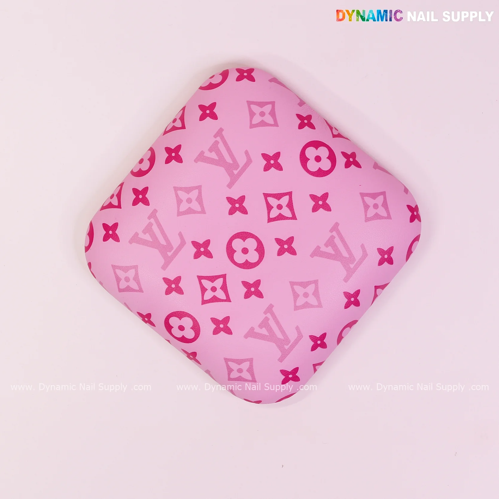 (Pink and Pink LV Smooth) Leather Elbow Cushion Pad Arm Rest Support for Manicure Nail Desk - Image 3