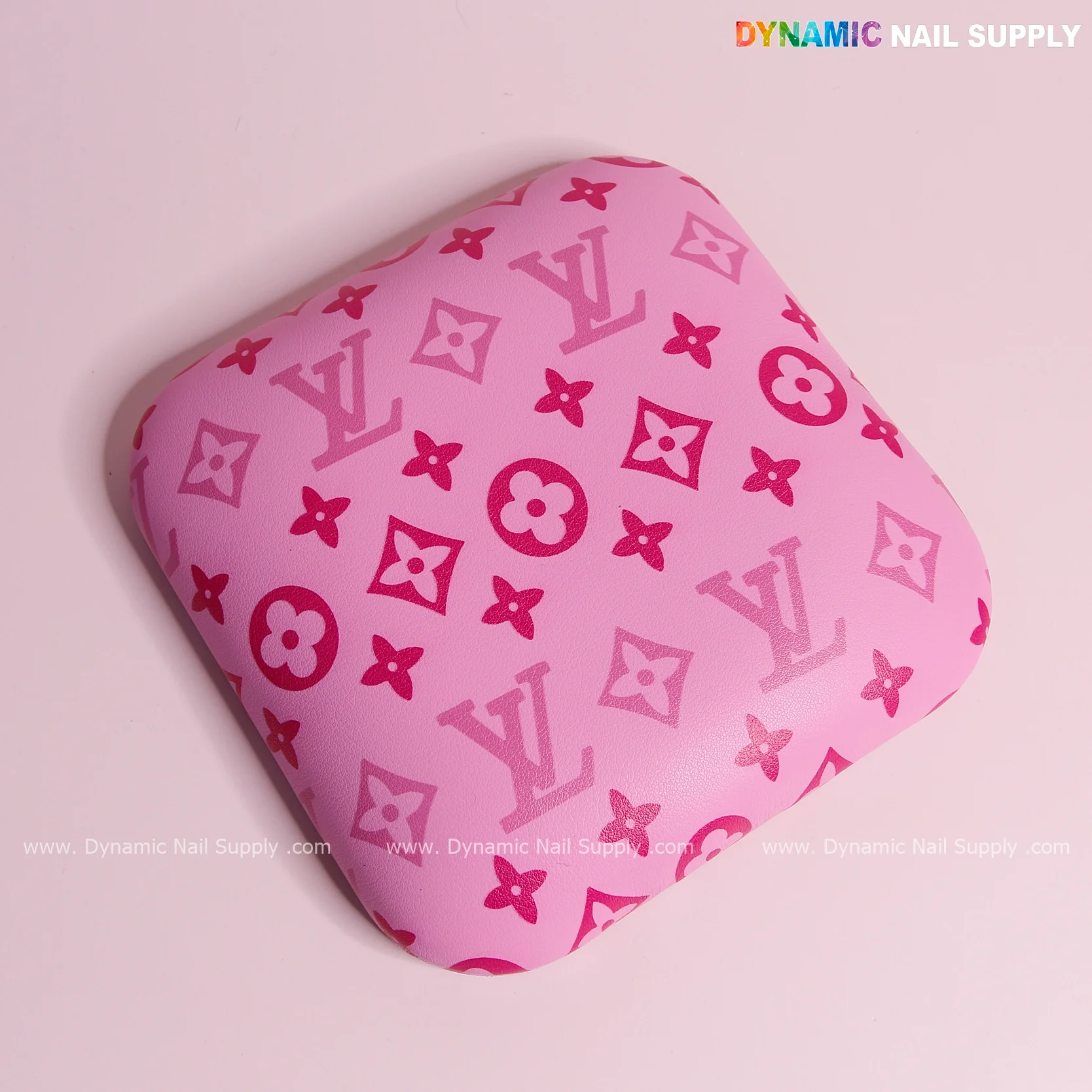 (Pink and Pink LV Smooth) Leather Elbow Cushion Pad Arm Rest Support for Manicure Nail Desk - Image 7