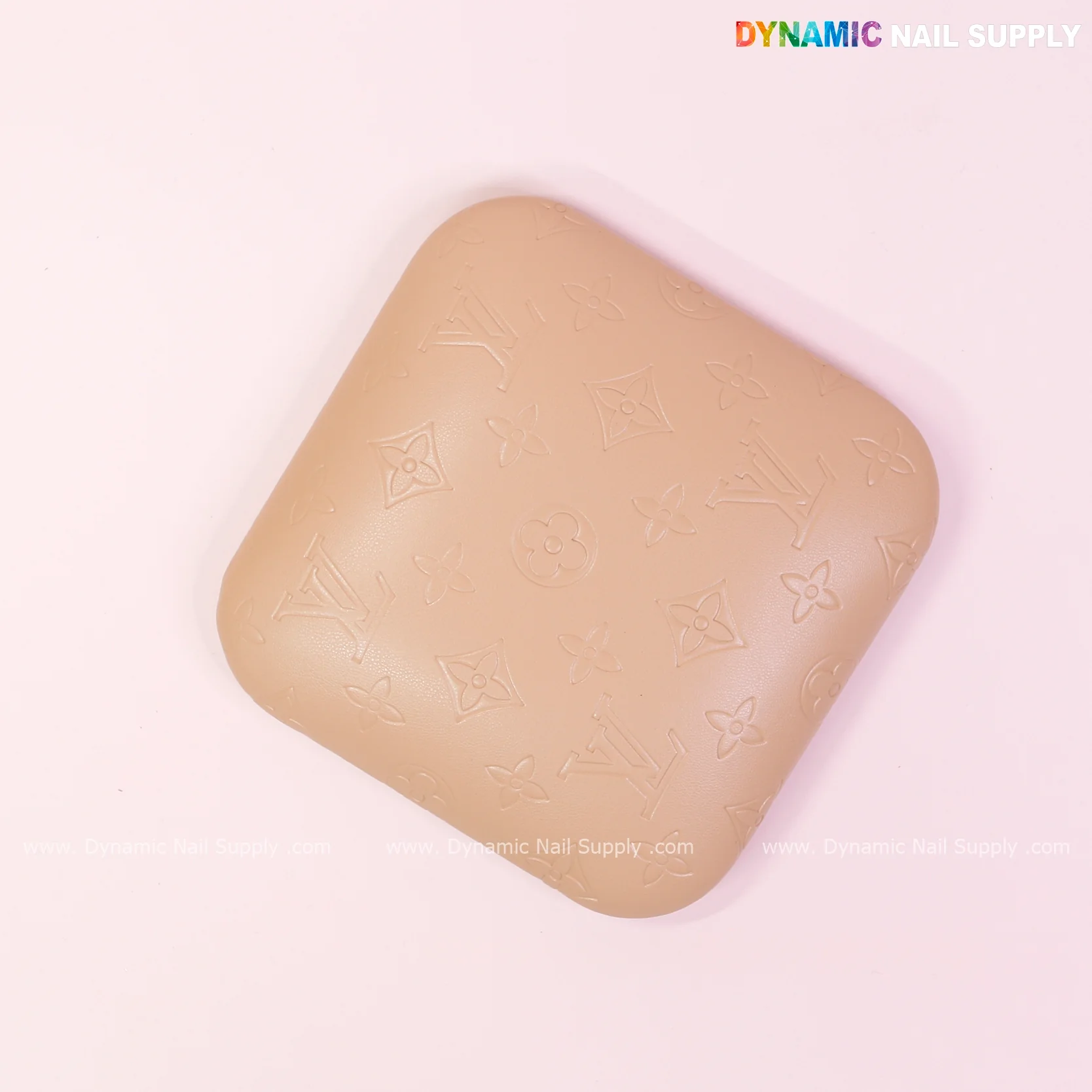 (Sesame Tan LV Engrave - Smooth skin) Elbow Rest Pillow for Nail Tech : Soft Pu Leather, Supportive, Built for Long Hours Usage - Image 9