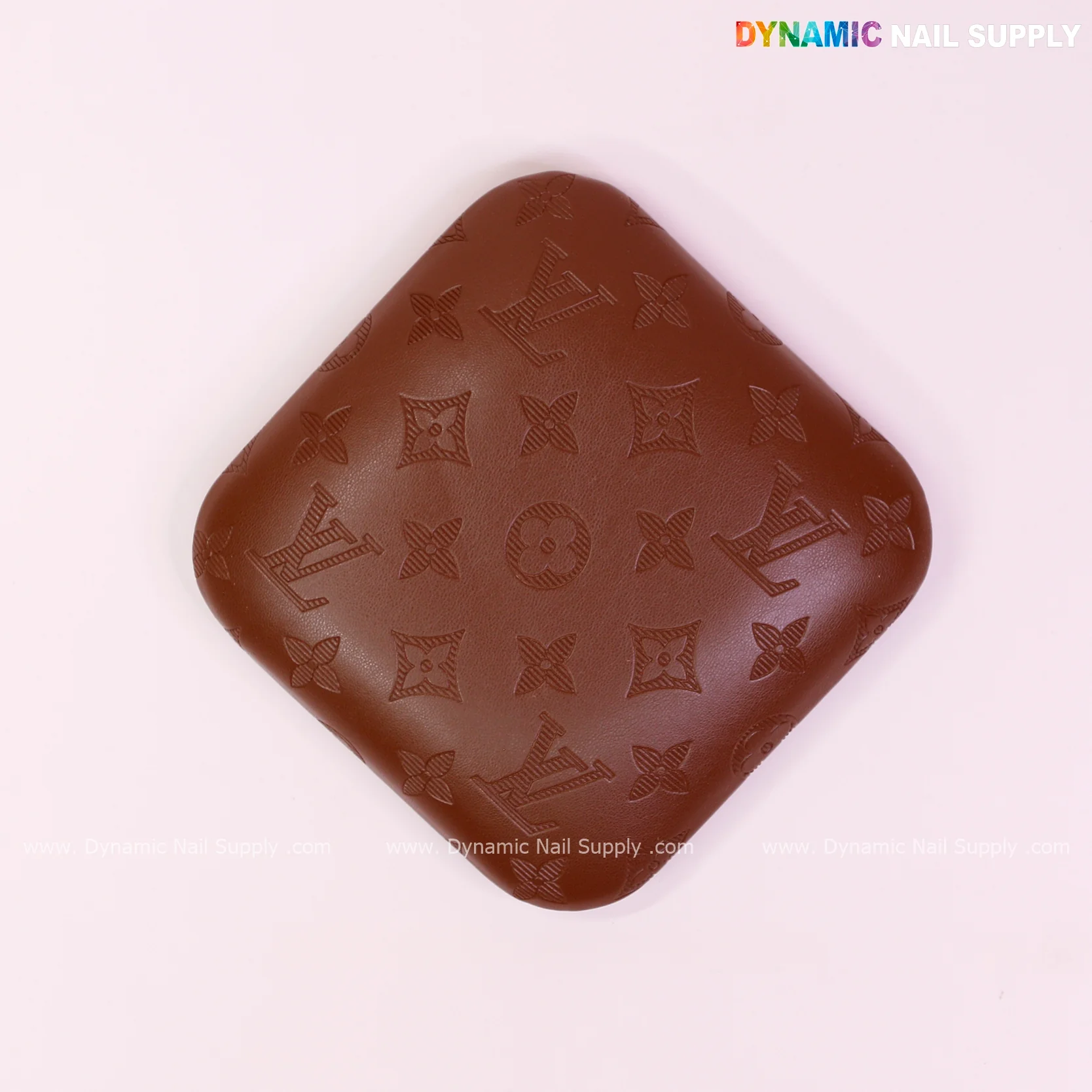 (Chocolate LV Engraved - Stripes Line logo) Elbow Pillow Pad for Nail Tech : Soft Pu Leather, Supportive, Built for Long Hours Usage - Image 4