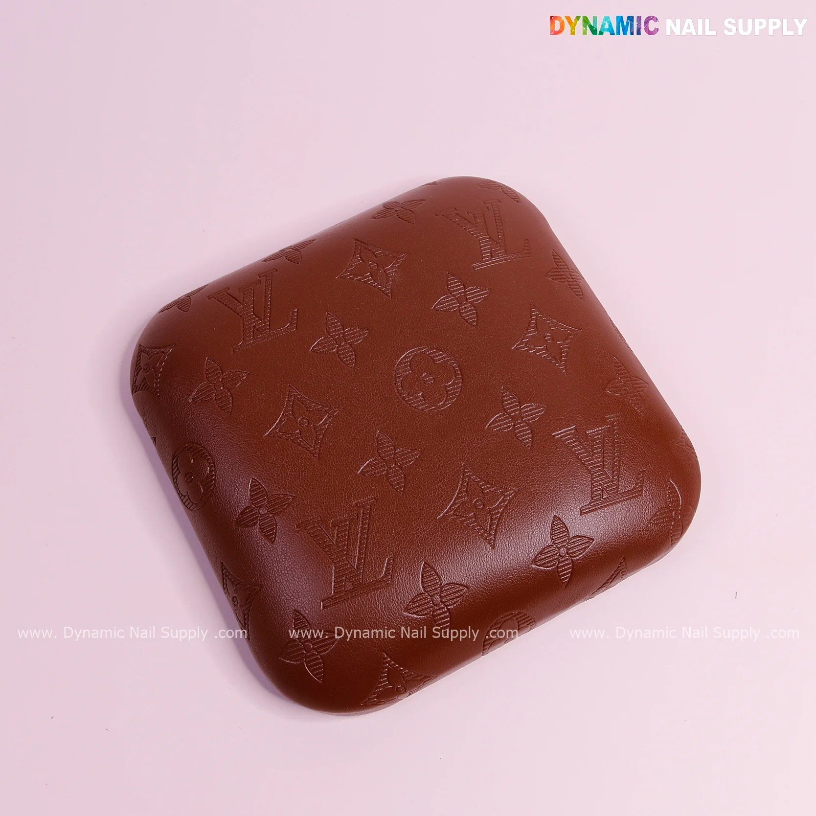 (Chocolate LV Engraved - Stripes Line logo) Elbow Pillow Pad for Nail Tech : Soft Pu Leather, Supportive, Built for Long Hours Usage - Image 7