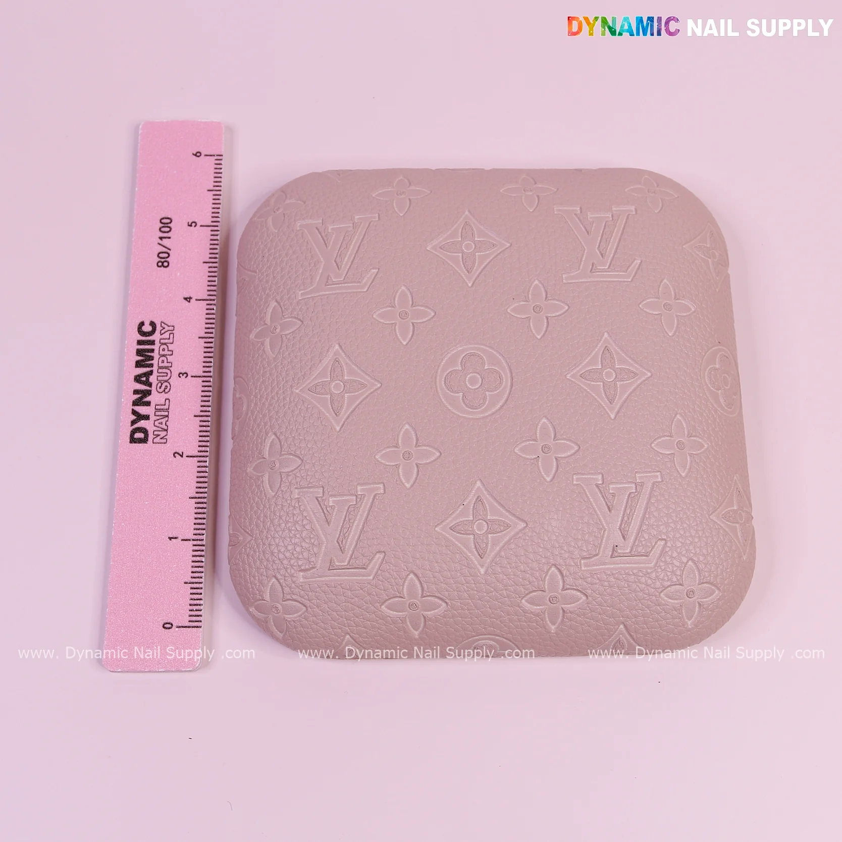 (Neutral skin Color LV Engrave) Elbow Pad Pillow for Nail Tech : Soft Pu Leather, Supportive, Built for Long Hours Usage - Image 2