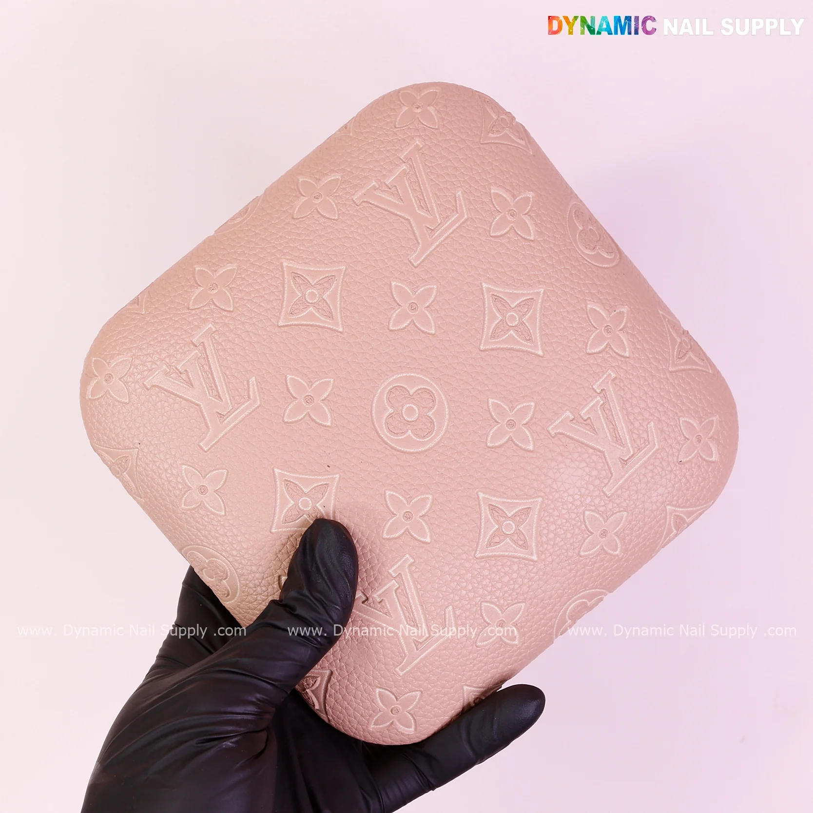 (Neutral skin Color LV Engrave) Elbow Pad Pillow for Nail Tech : Soft Pu Leather, Supportive, Built for Long Hours Usage - Image 4