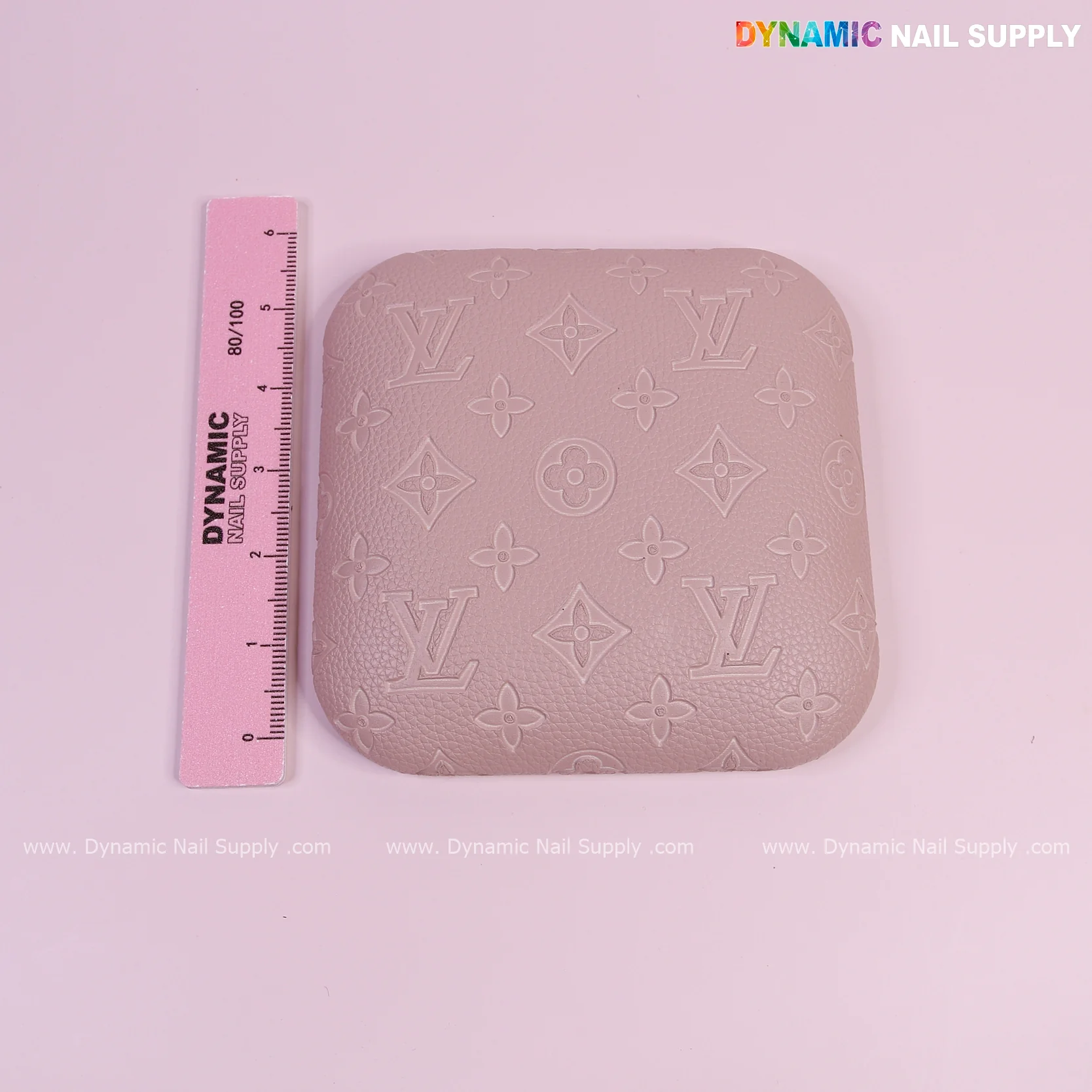 (Neutral skin Color LV Engrave) Elbow Pad Pillow for Nail Tech : Soft Pu Leather, Supportive, Built for Long Hours Usage - Image 9