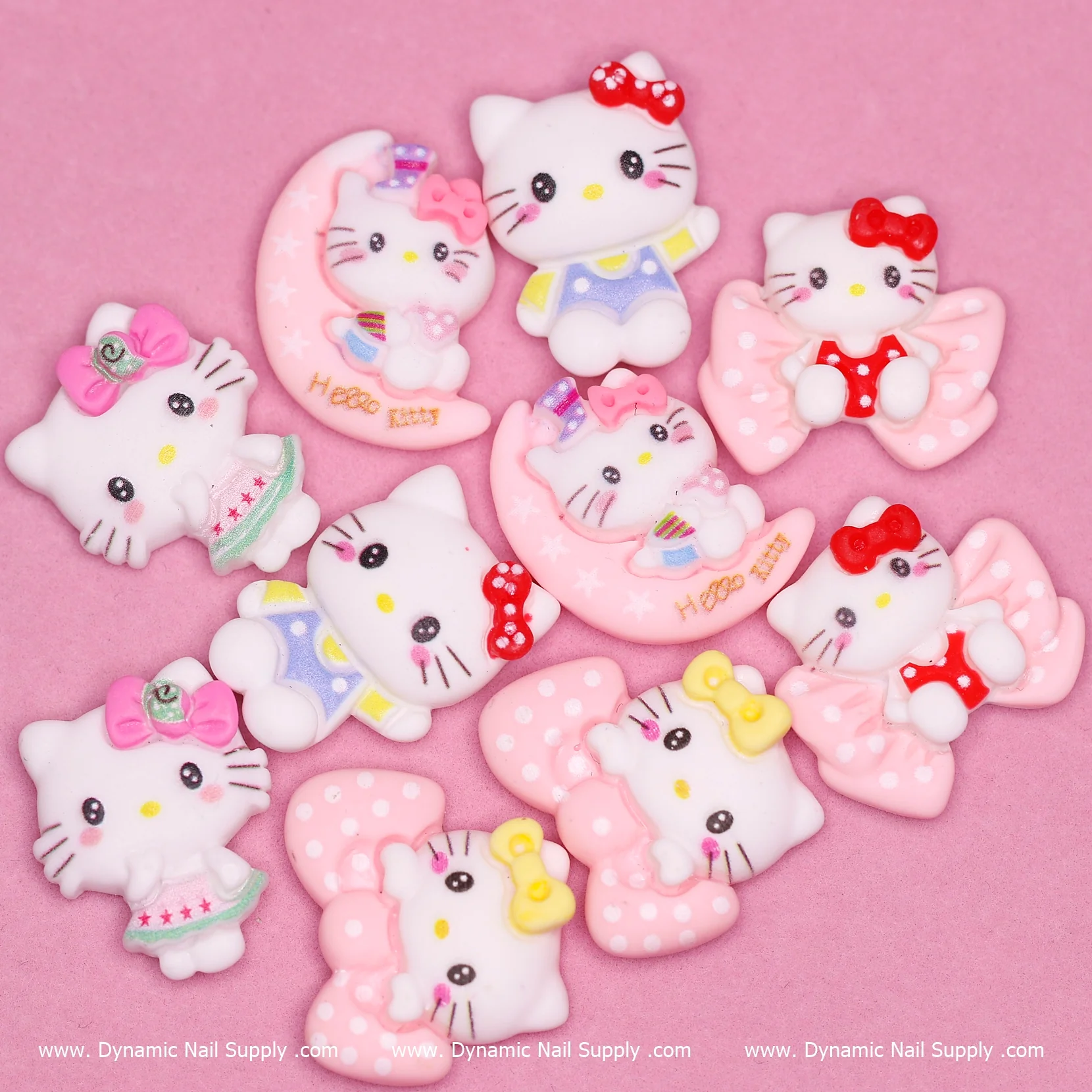 10 pcs Hello Kitty Charm set (Cute Cat) for Nails Art Designs