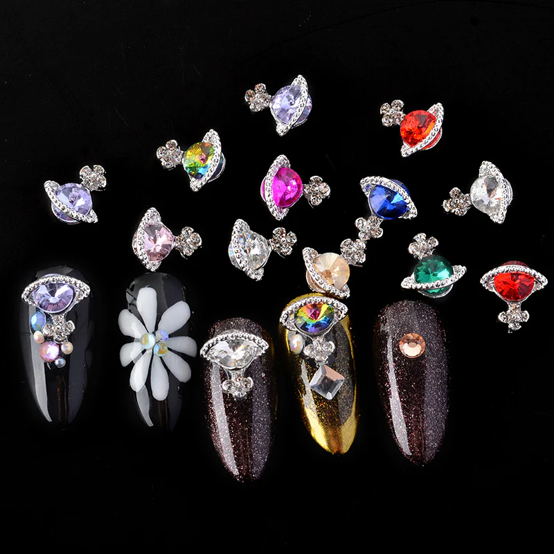 10 pcs Planet Charm for Nails art designer (Global shape charms) - Image 2