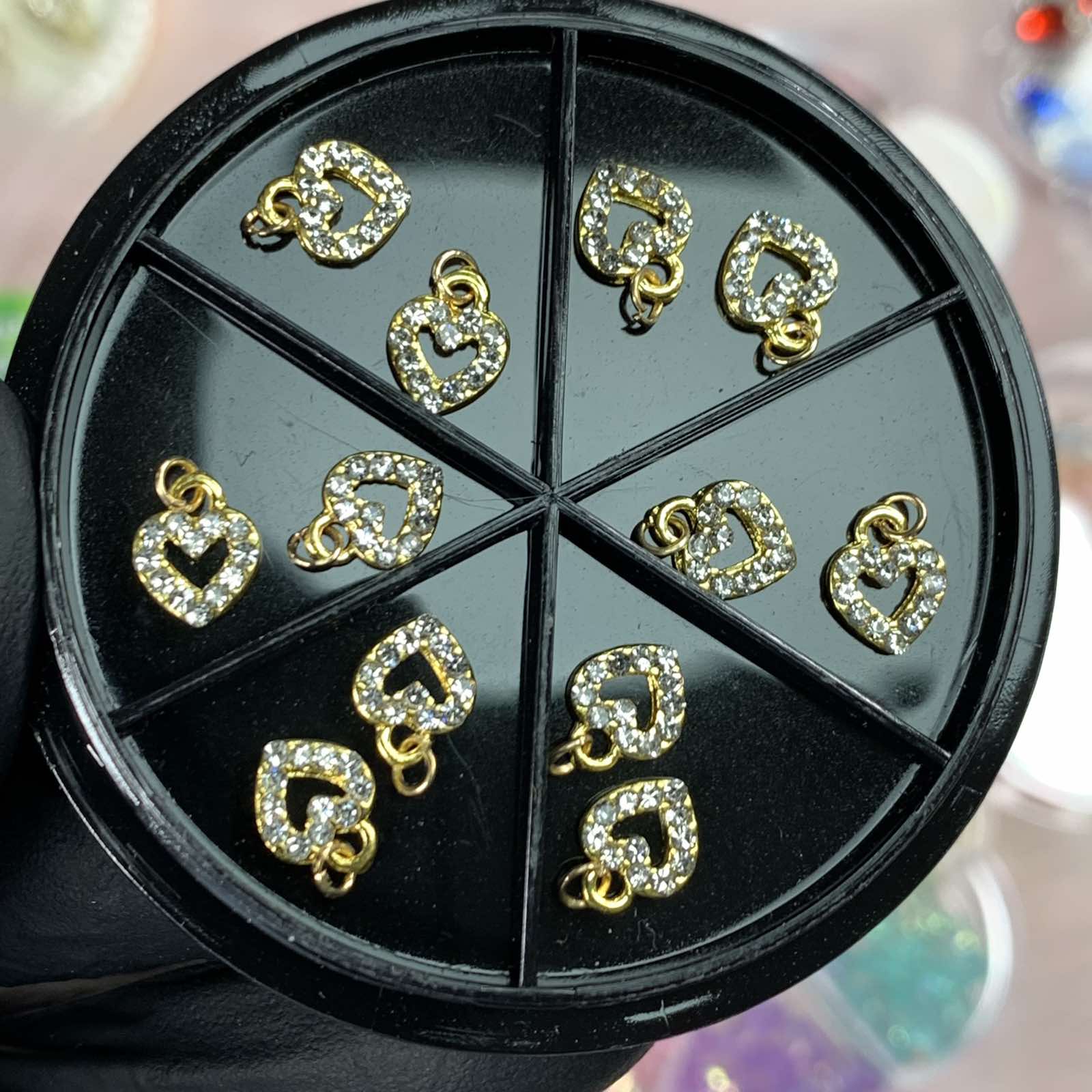 12 pcs Heart Shaped Dangles Charms for Nails designer - Image 4