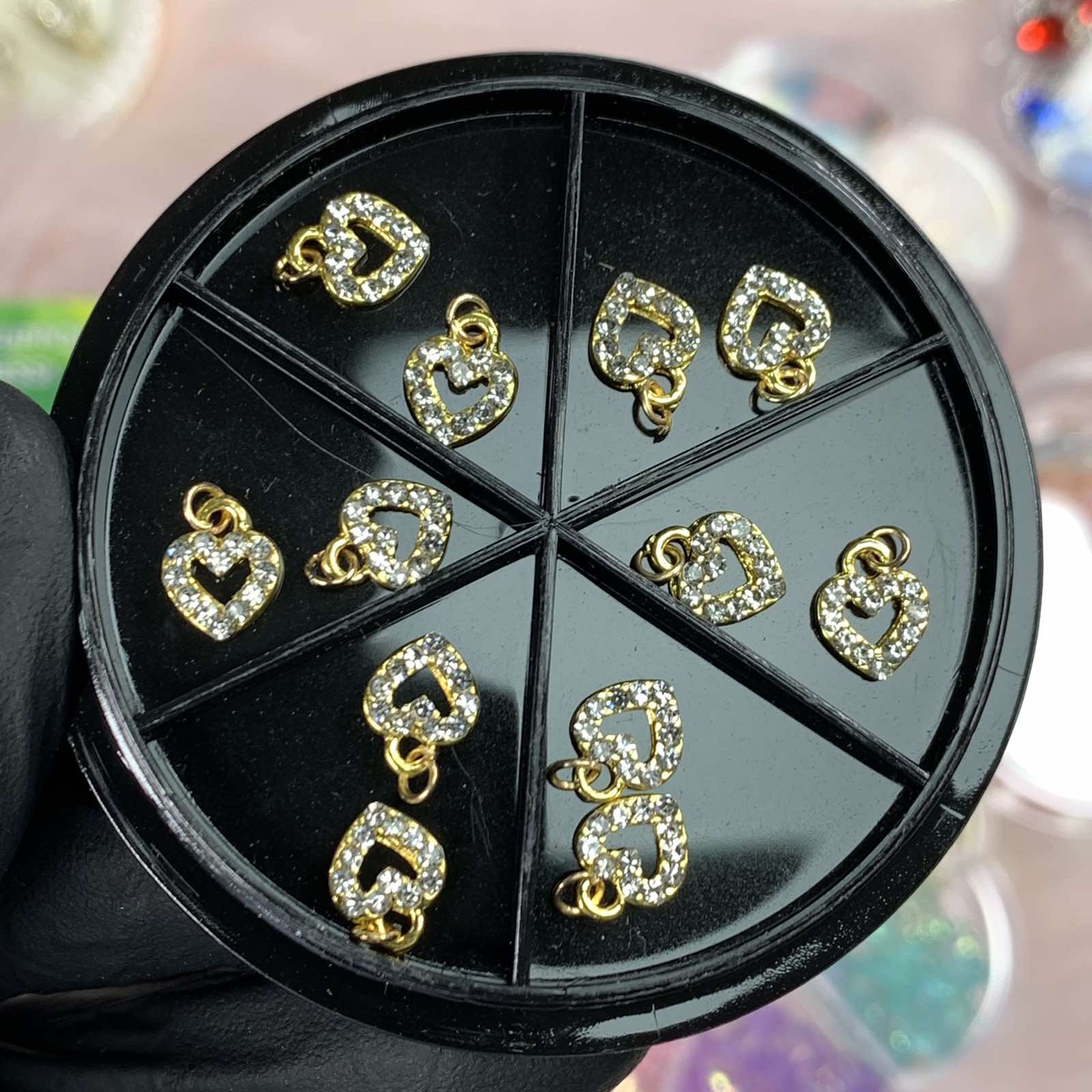 12 pcs Heart Shaped Dangles Charms for Nails designer - Image 5