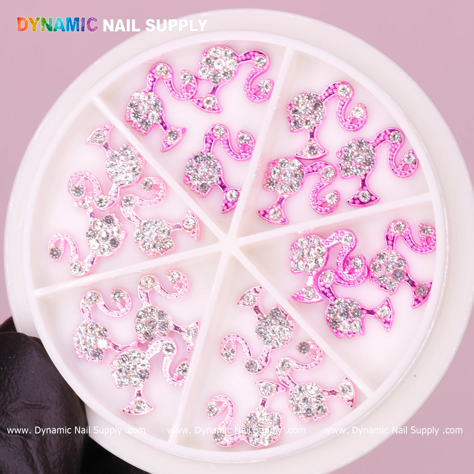 12 pcs of Barbie Girl head nail charms for Nails Designer (Light pink and Hot pink) - Image 5