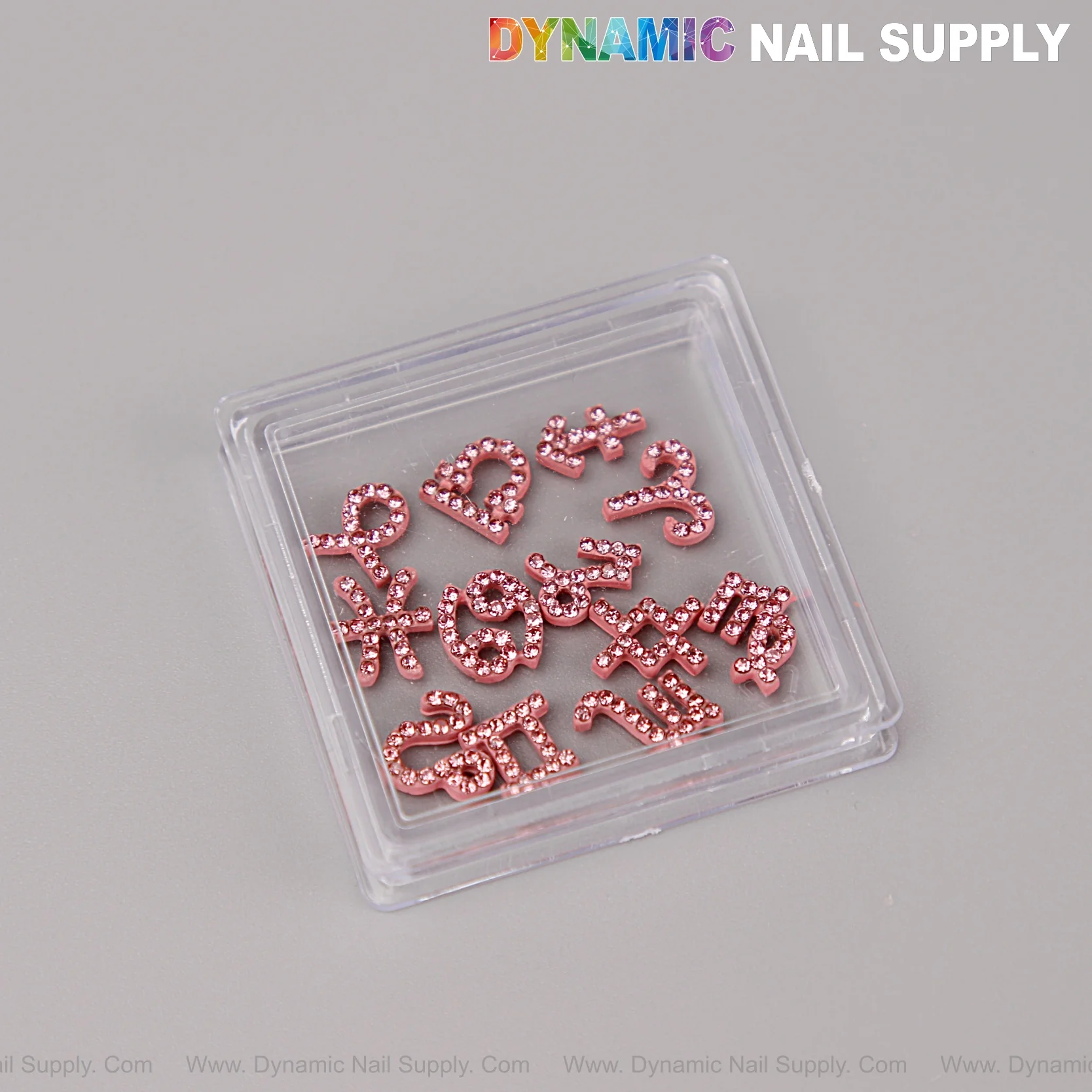 12 pcs Pink with Pink Rhinestone Zodiac Sign Charms Twelve Constellation Gems - Nail Art DIY Design Accessories - Image 4