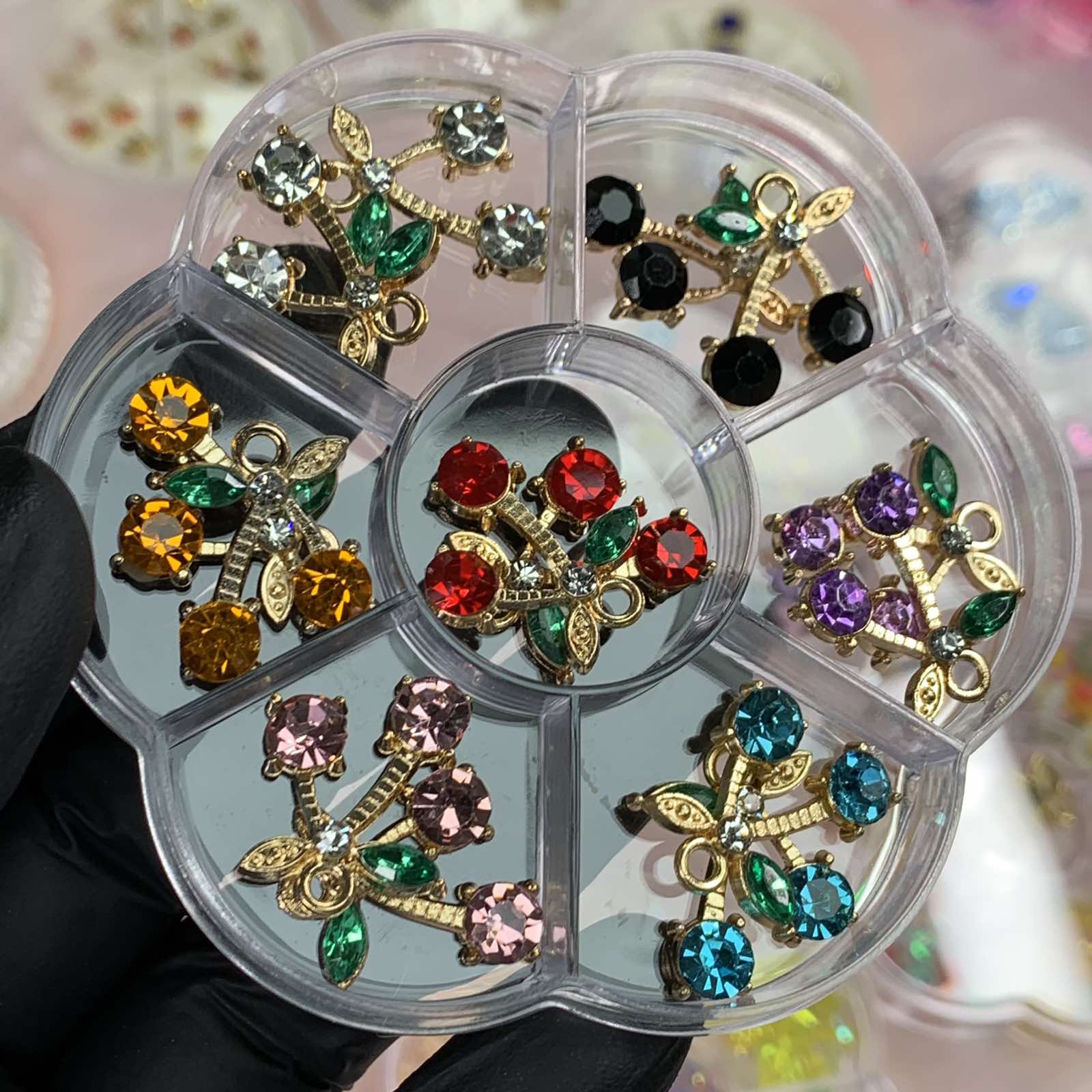 14 pcs Colorful Cherry Charms for Nails Art Designer - Image 3