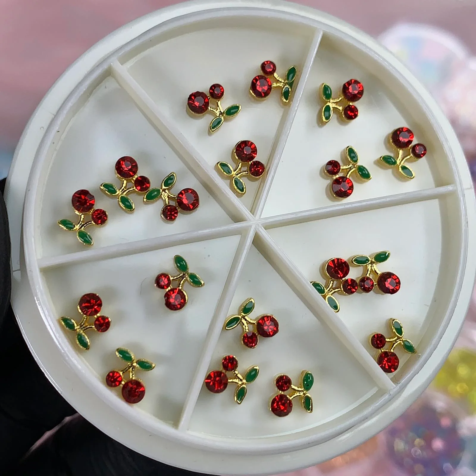18 pcs Red Cherry Nail Charms (Small) - Image 2