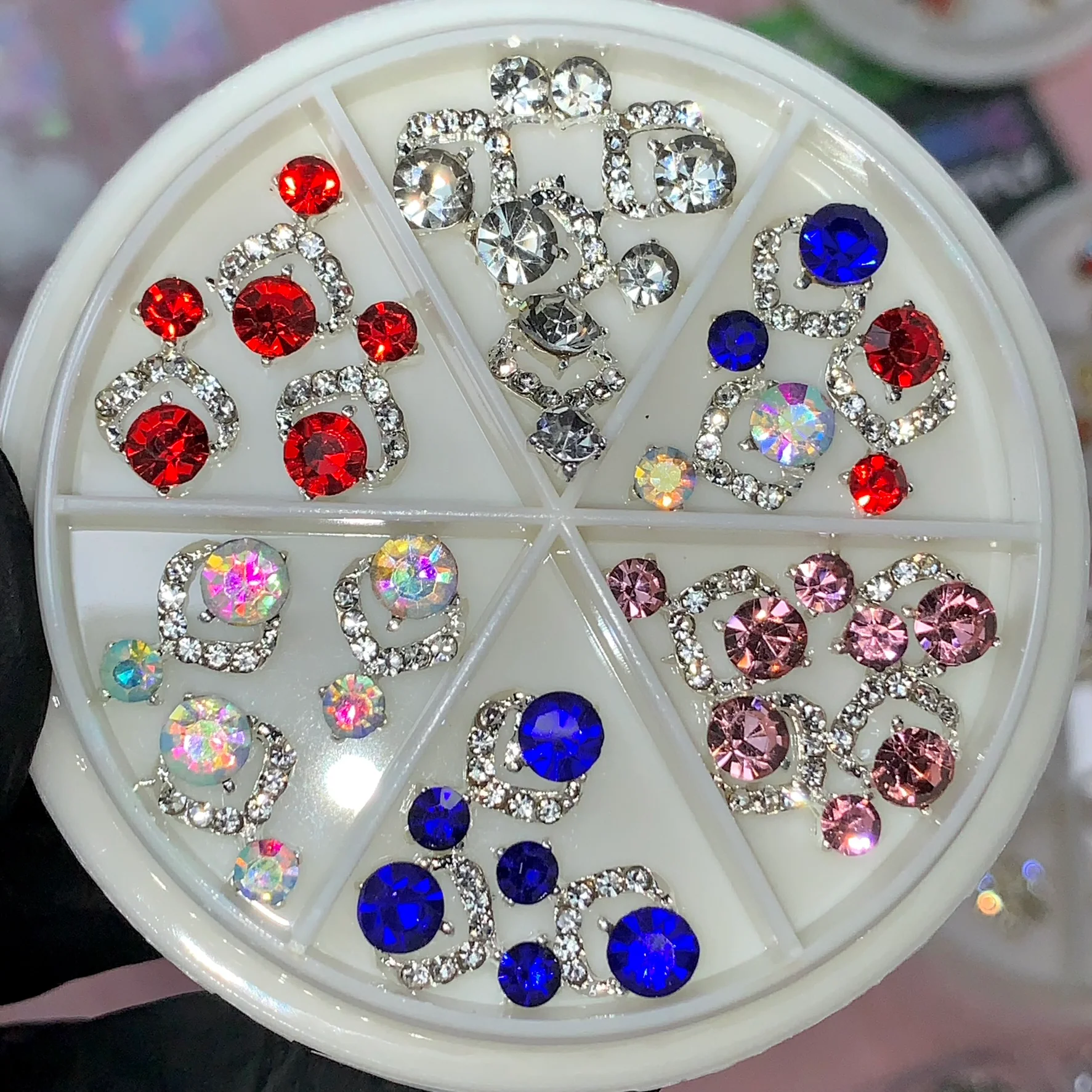 20 pcs Luxury 3D Nail Charms for Christmas design nails (Red, Blue, Pink, AB, Silver) - Image 3