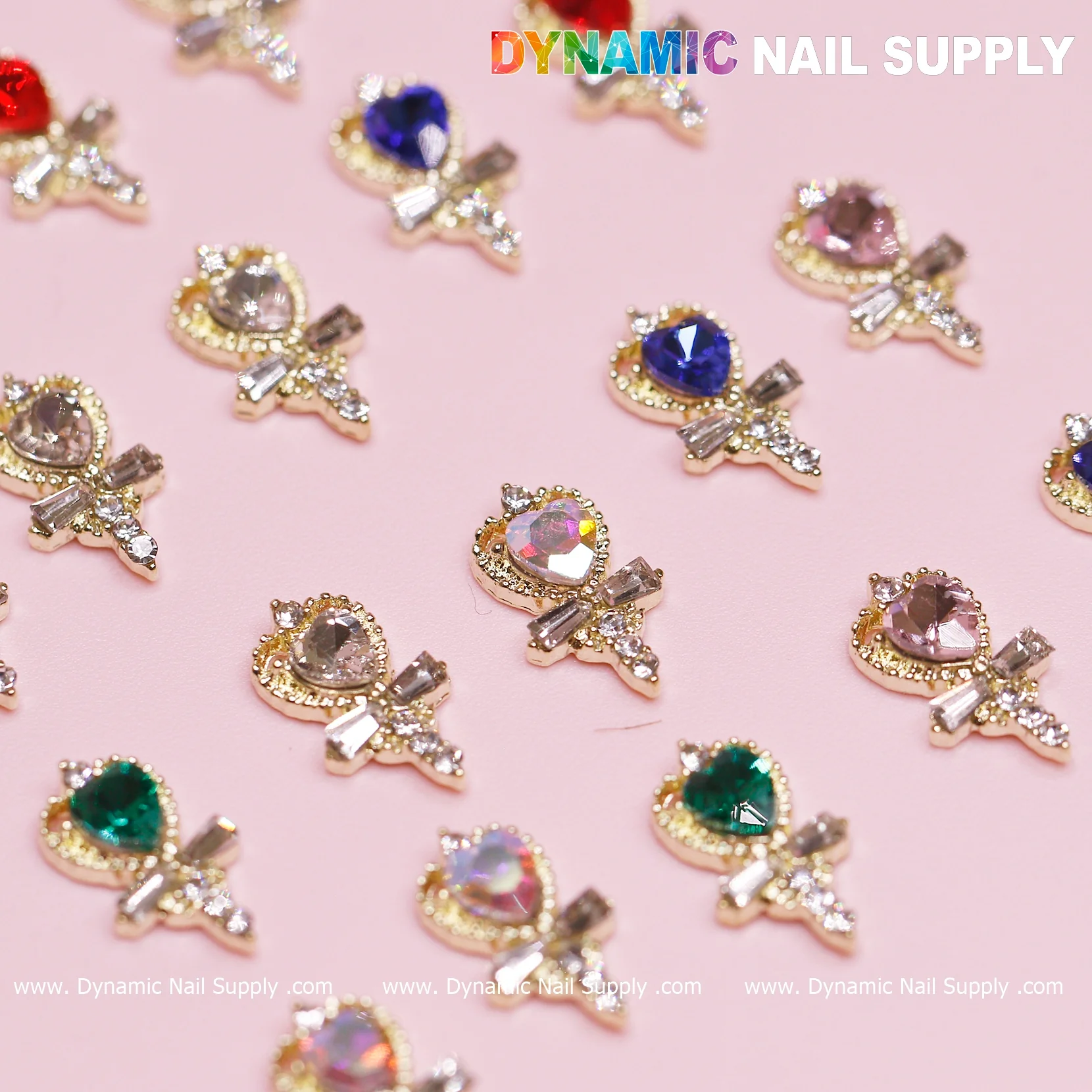 20 pcs Magic Wand with Heart rhinestones Charm (Mixed Colors) for Valentines Nails Design - Image 10