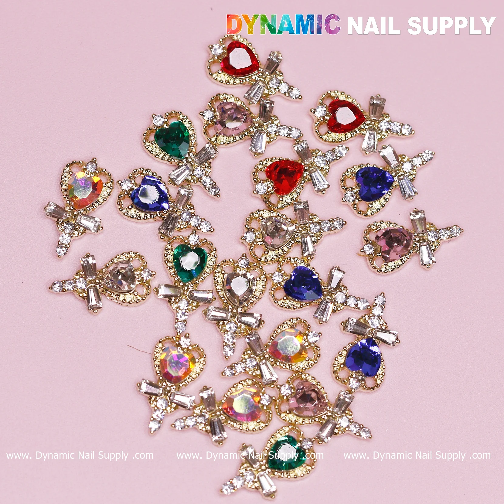 20 pcs Magic Wand with Heart rhinestones Charm (Mixed Colors) for Valentines Nails Design - Image 14