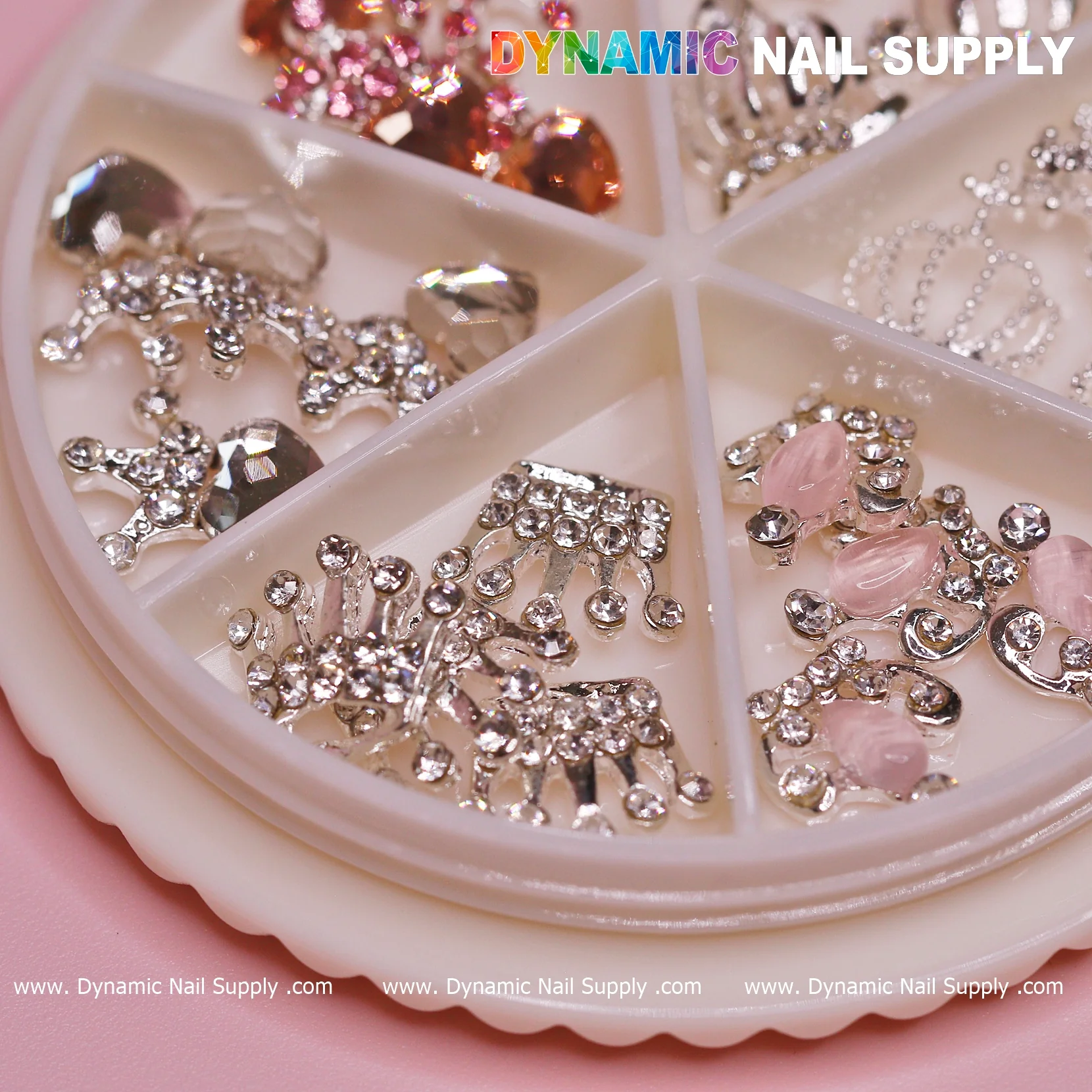 24 pcs Luxury 3D Crown Charms (Rhinestone engraved) for Valentines Nail Designs - Image 3