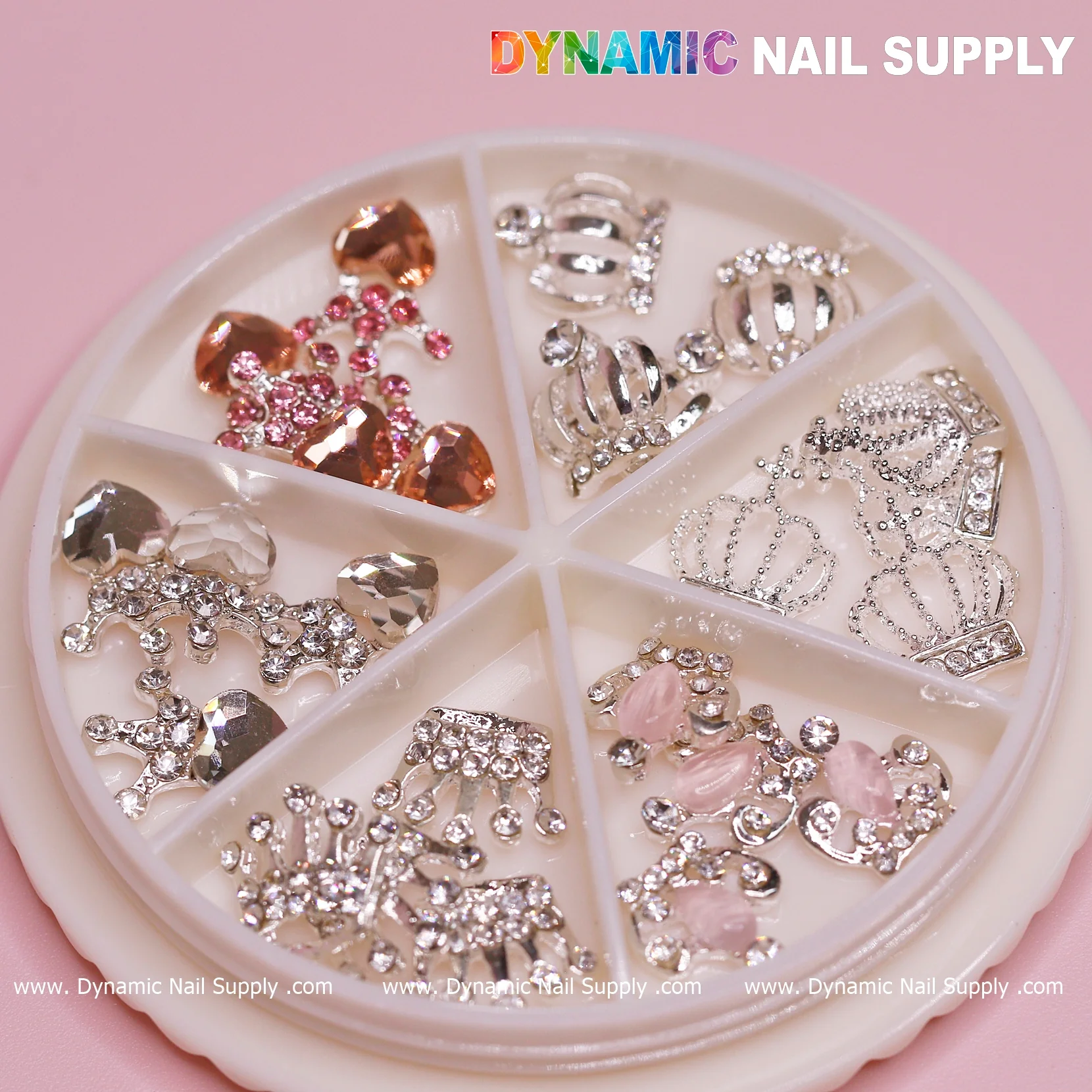 24 pcs Luxury 3D Crown Charms (Rhinestone engraved) for Valentines Nail Designs - Image 4