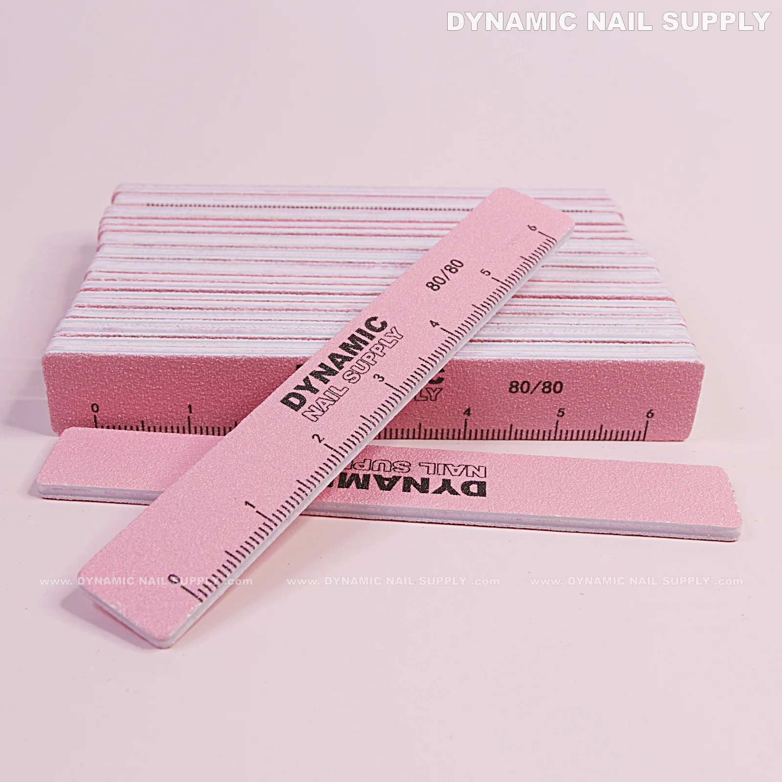 Square Nail files Grit 80/80 Coarse - Pack 25 - Pink - Double-side with Emery board - Image 5