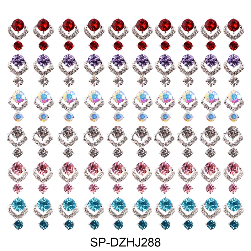 60 pcs Luxury Water Drop Shape Nail Charms with Rhinestone for Designer - Image 4