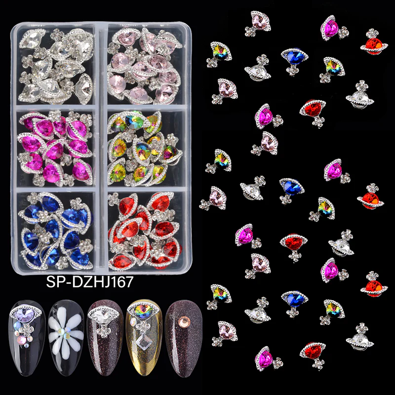 60 pcs Planet Charm for Nails art designer (includes magenta color) - Image 2
