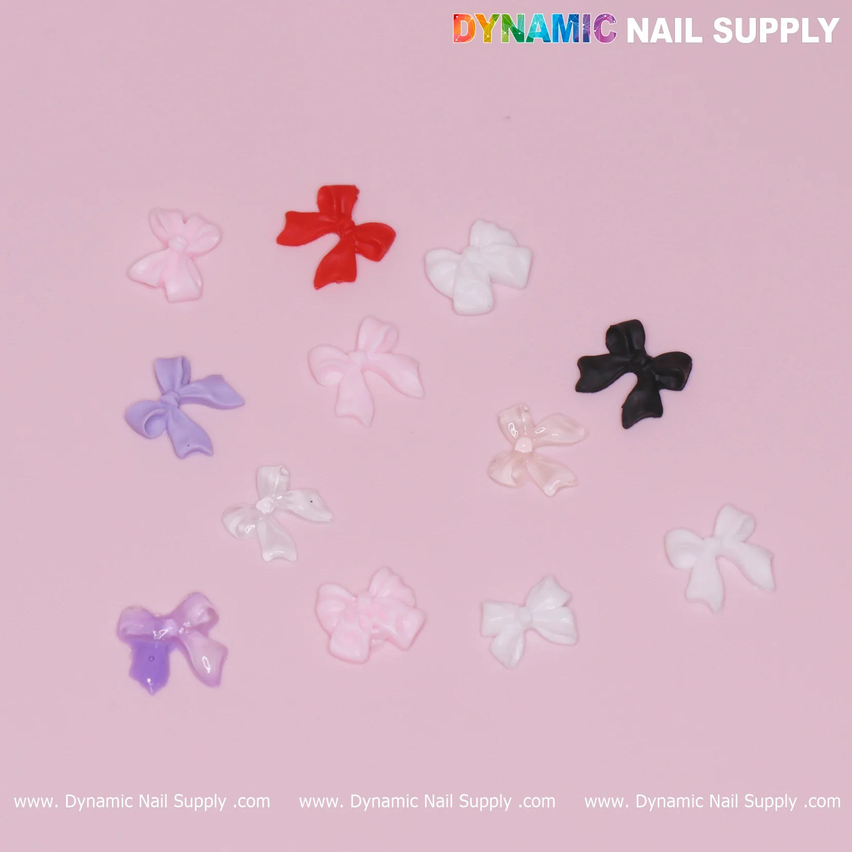 60 pcs Mixed Colors Resin Bows Charm for Nails Art Design - Image 5