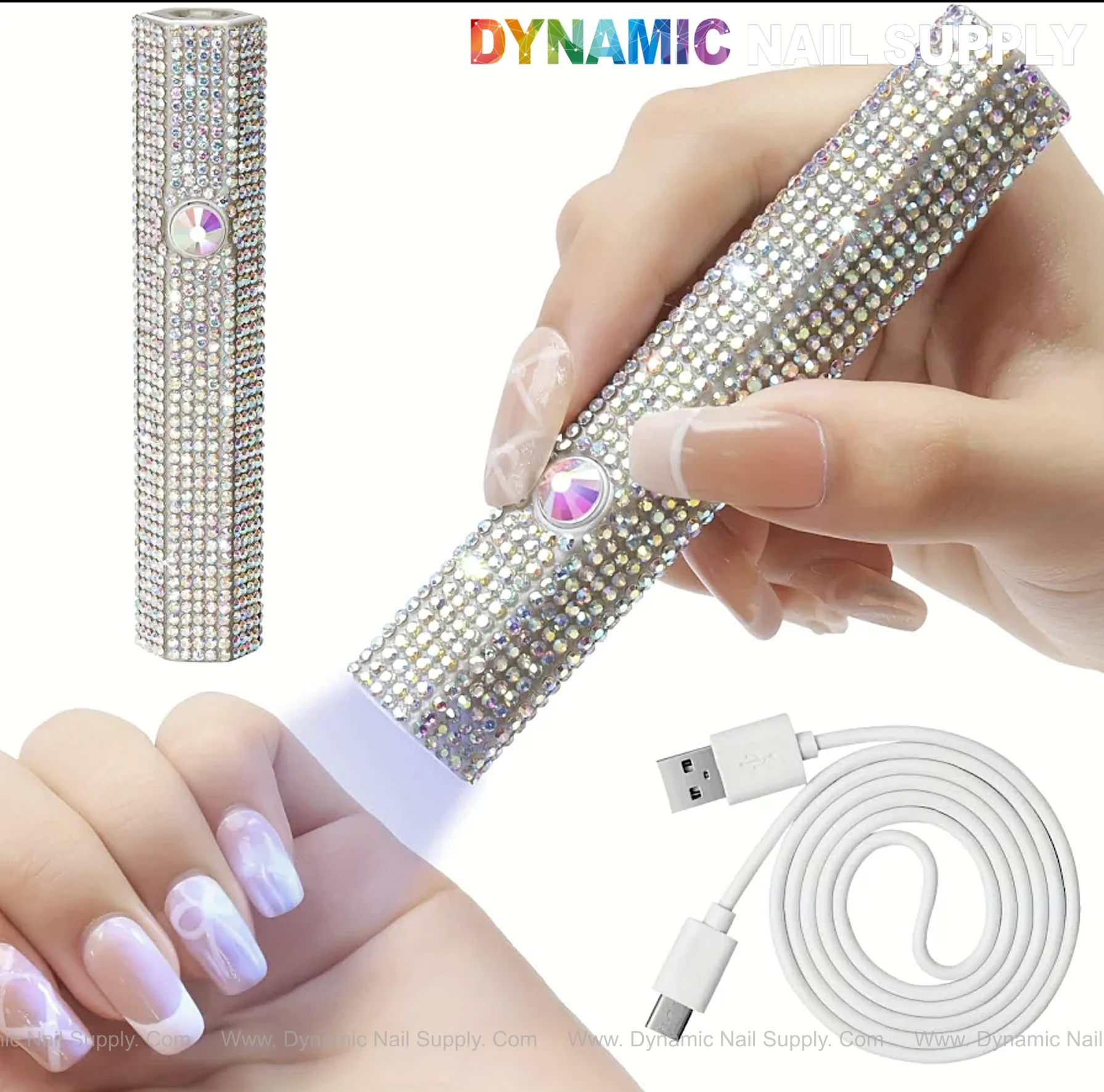AB Rhinestone Rechargeable Handheld UV/ LED Light for Flash Curing, Gel Extension, Buider Gel - Image 2