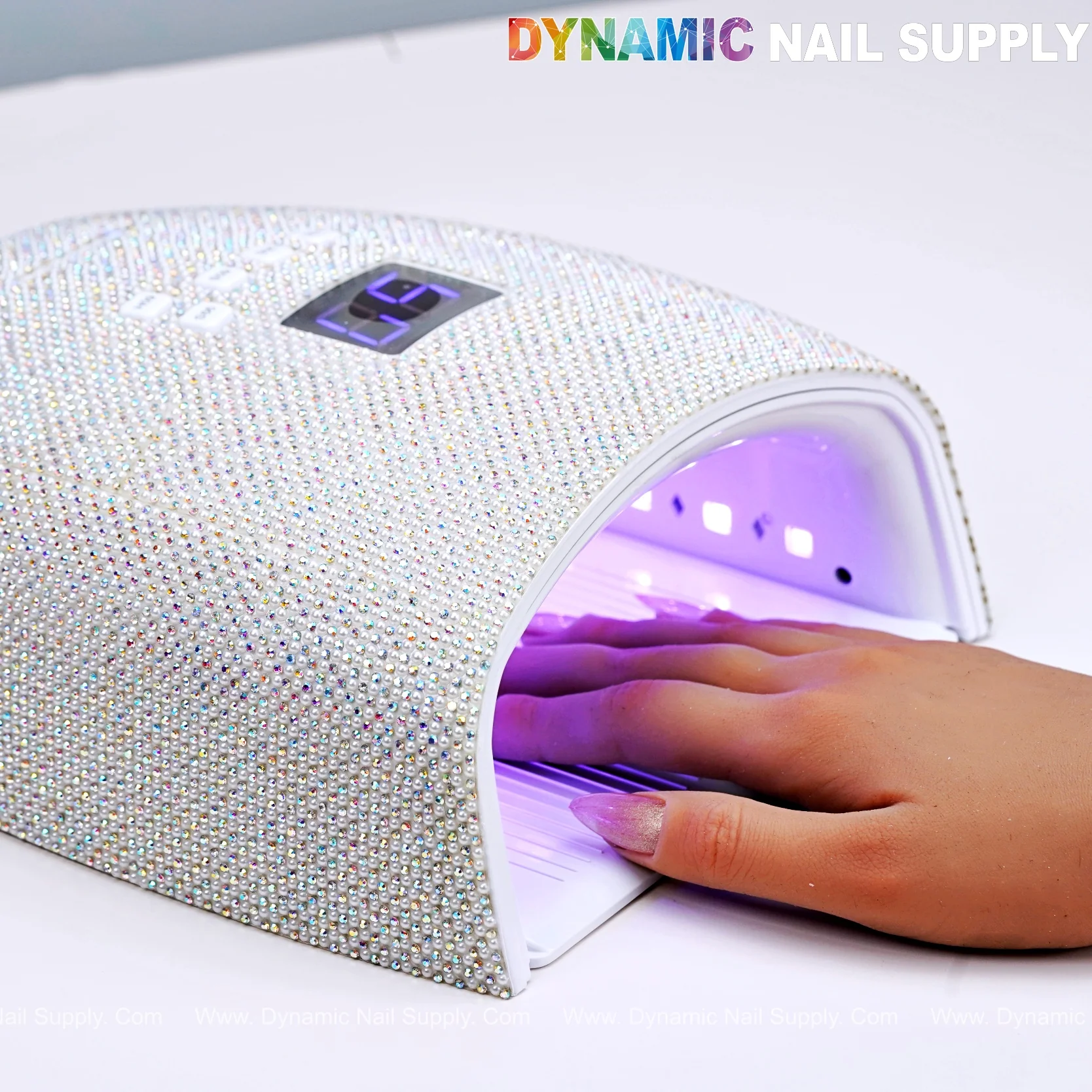 [AB and Pearl Rhinestone] Cordless LED / UV Lamp -  Gel Nail Dryer 48W Rechargeable & High-powder & Faster - Image 2