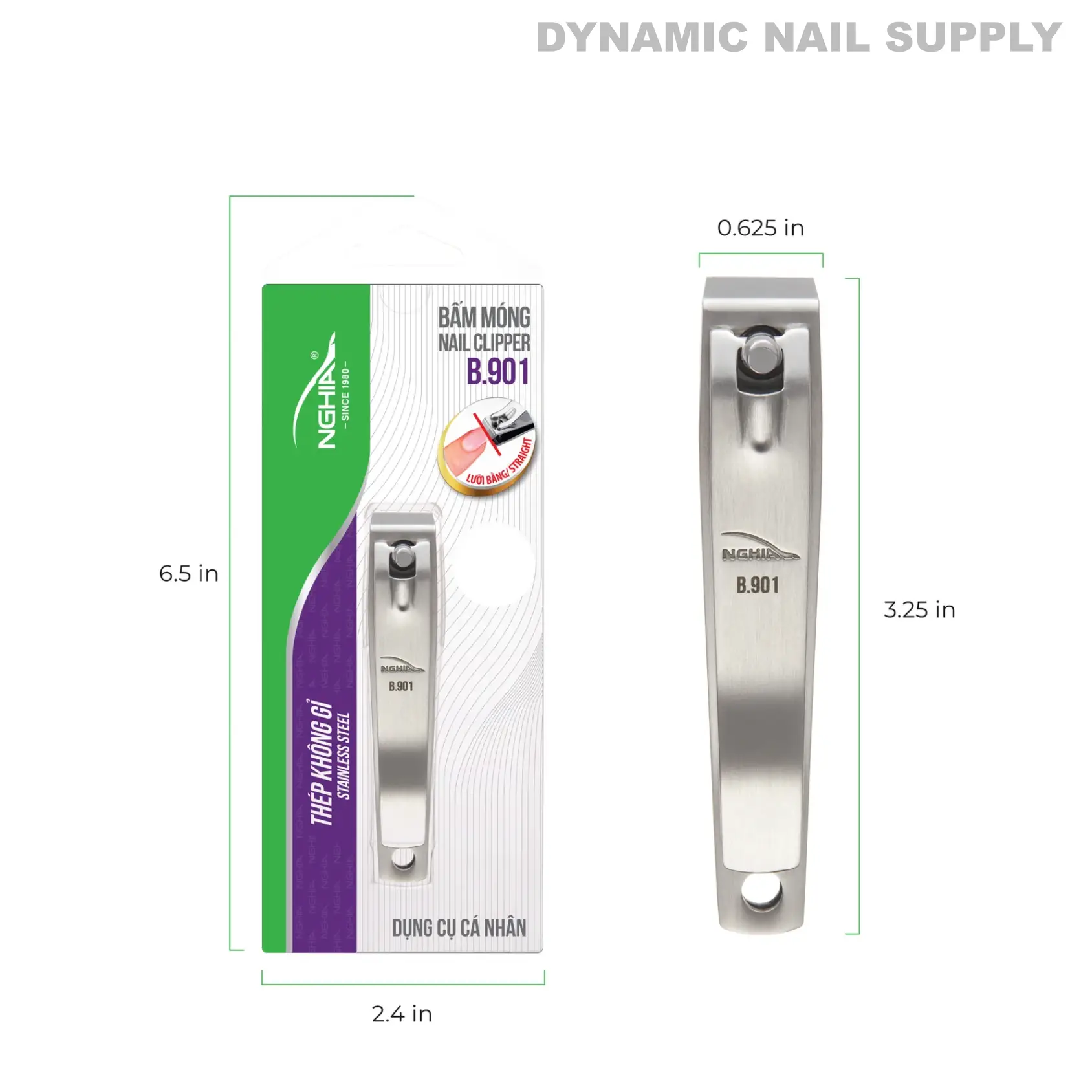B901 - Professional Nail Clippers Straight Blade Large Stainless Steel - Remove Thick Acrylic Nails, Trimming and Creating Straight Nails - Image 6