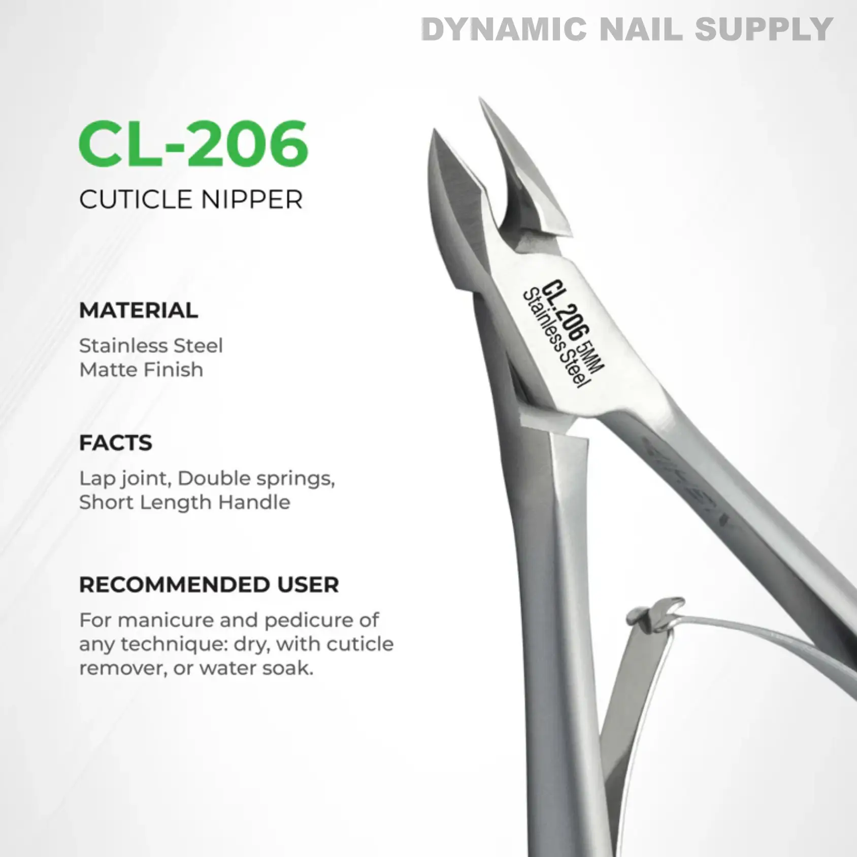 CL.206 7MM - Professional Cuticle Nippers Double Springs Stainless Steel - Image 8
