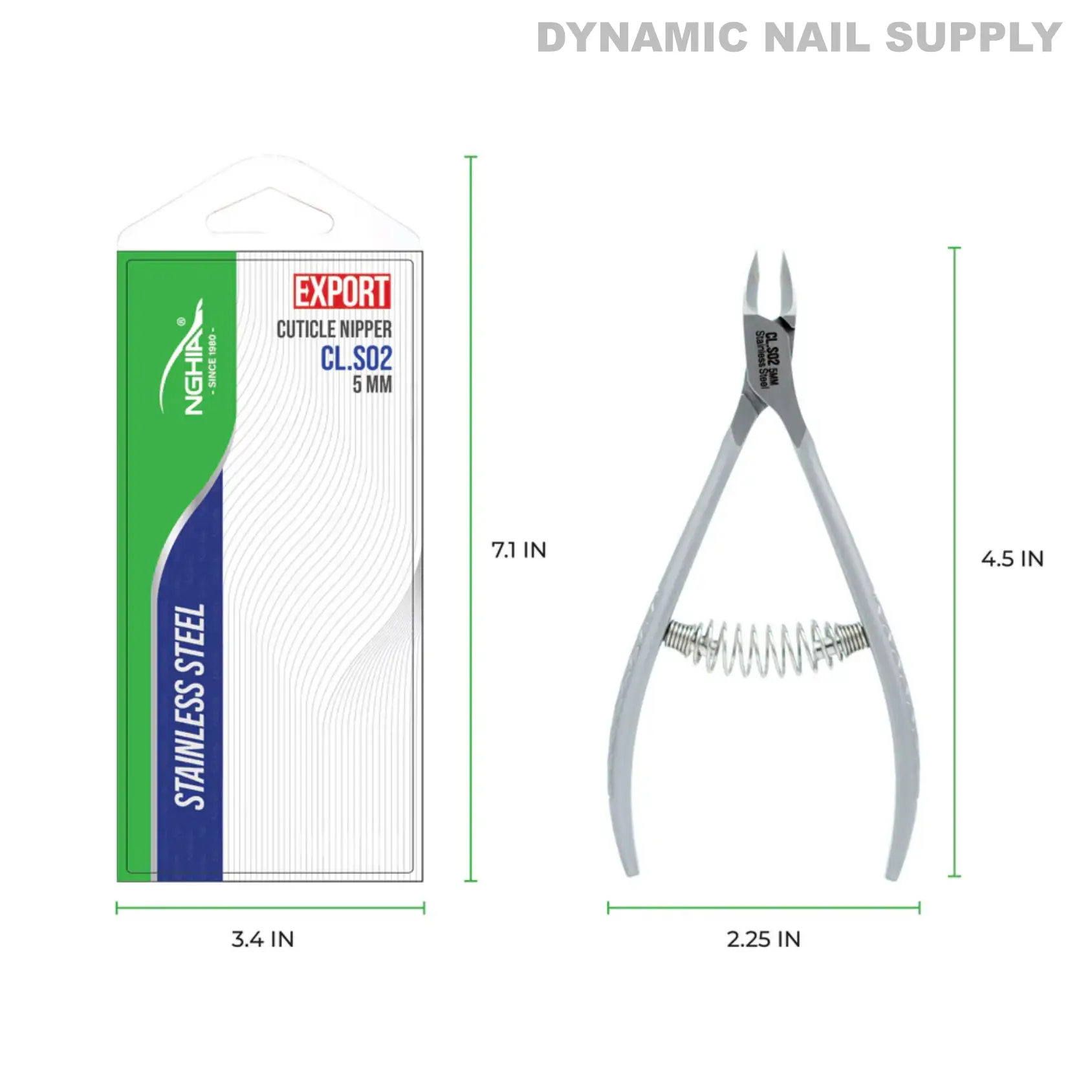 CL.S02 5MM - Professional Cuticle Nippers Spiral Springs Stainless Steel - Image 9