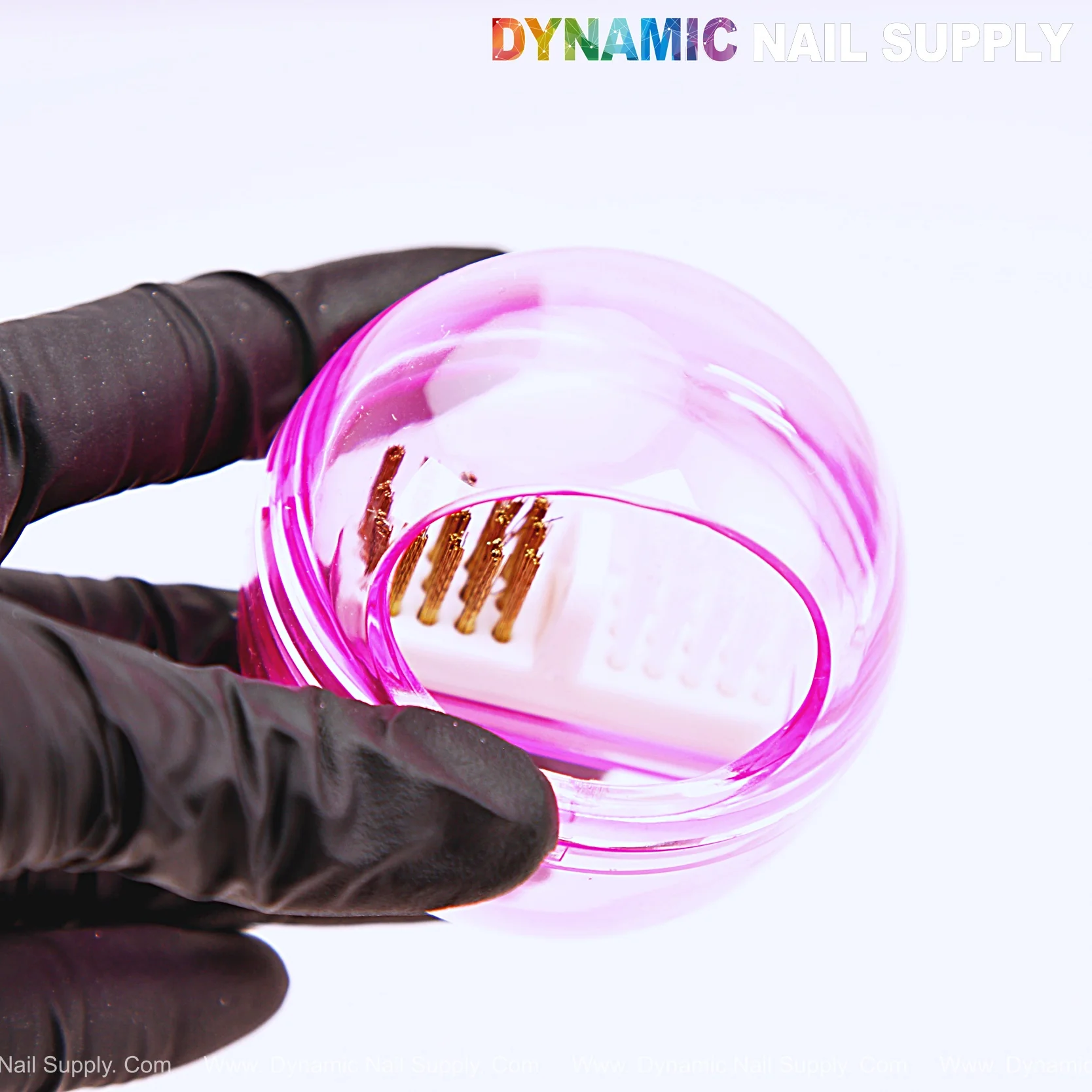 Clear Pink Drill Bit Cleaner Tool Case with Steel & Nylon Wire Brush for Cleaning Tungsten Carbide Ceramic Nail Drill Bits - Image 4