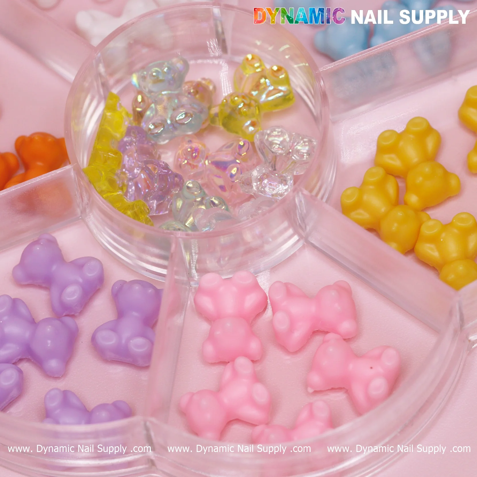 Colorful 3D Resin Teddy Bear Charms for Spring Nails Art design - Image 2