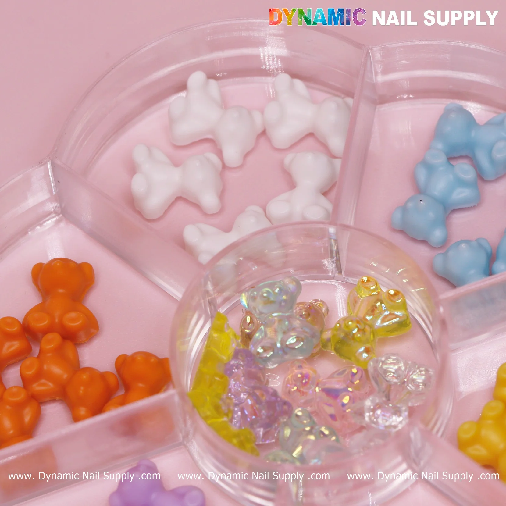 Colorful 3D Resin Teddy Bear Charms for Spring Nails Art design - Image 4