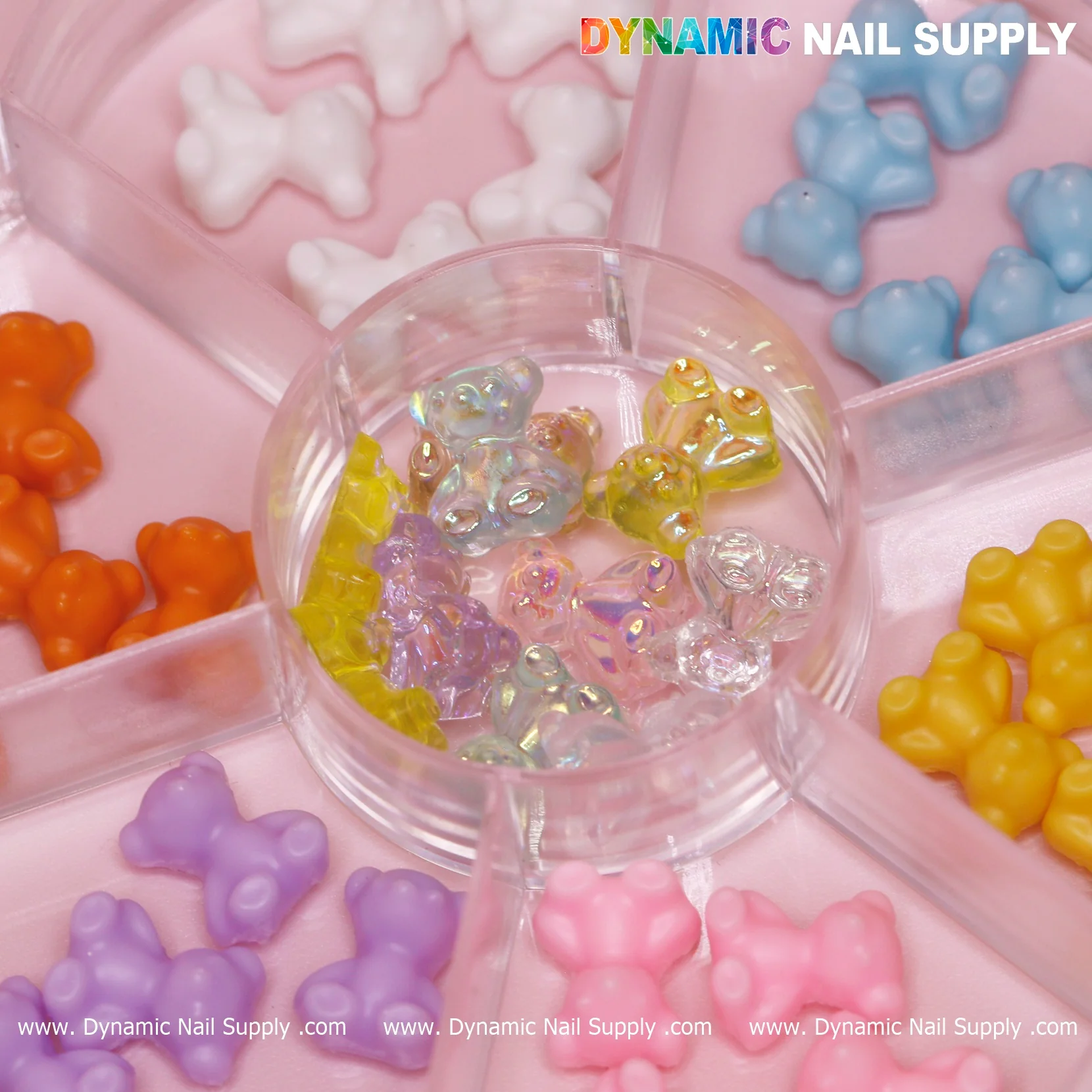 Colorful 3D Resin Teddy Bear Charms for Spring Nails Art design - Image 7
