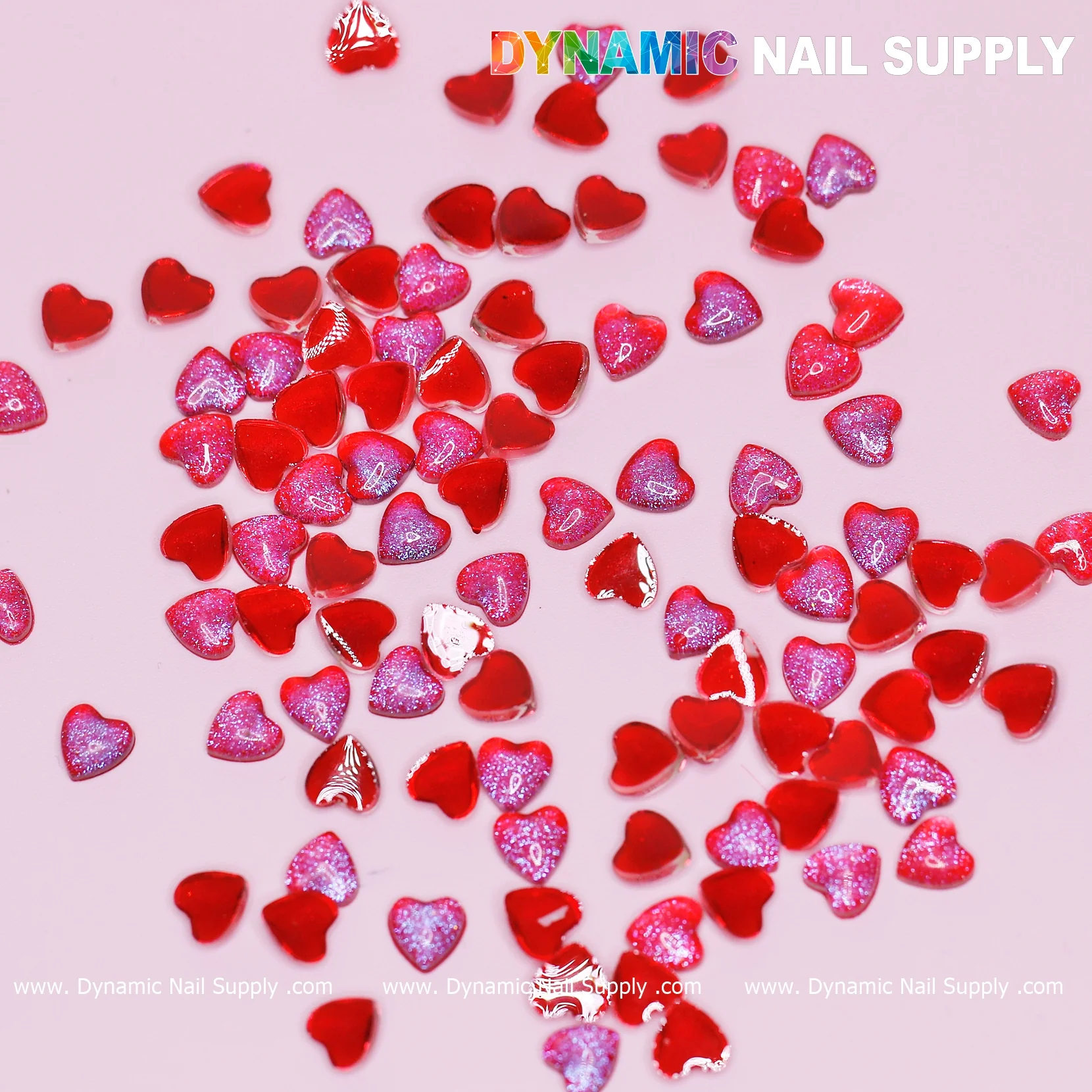 90 pcs Red Resin Heart Shape Charm for Valentine Nails Design - Image 3