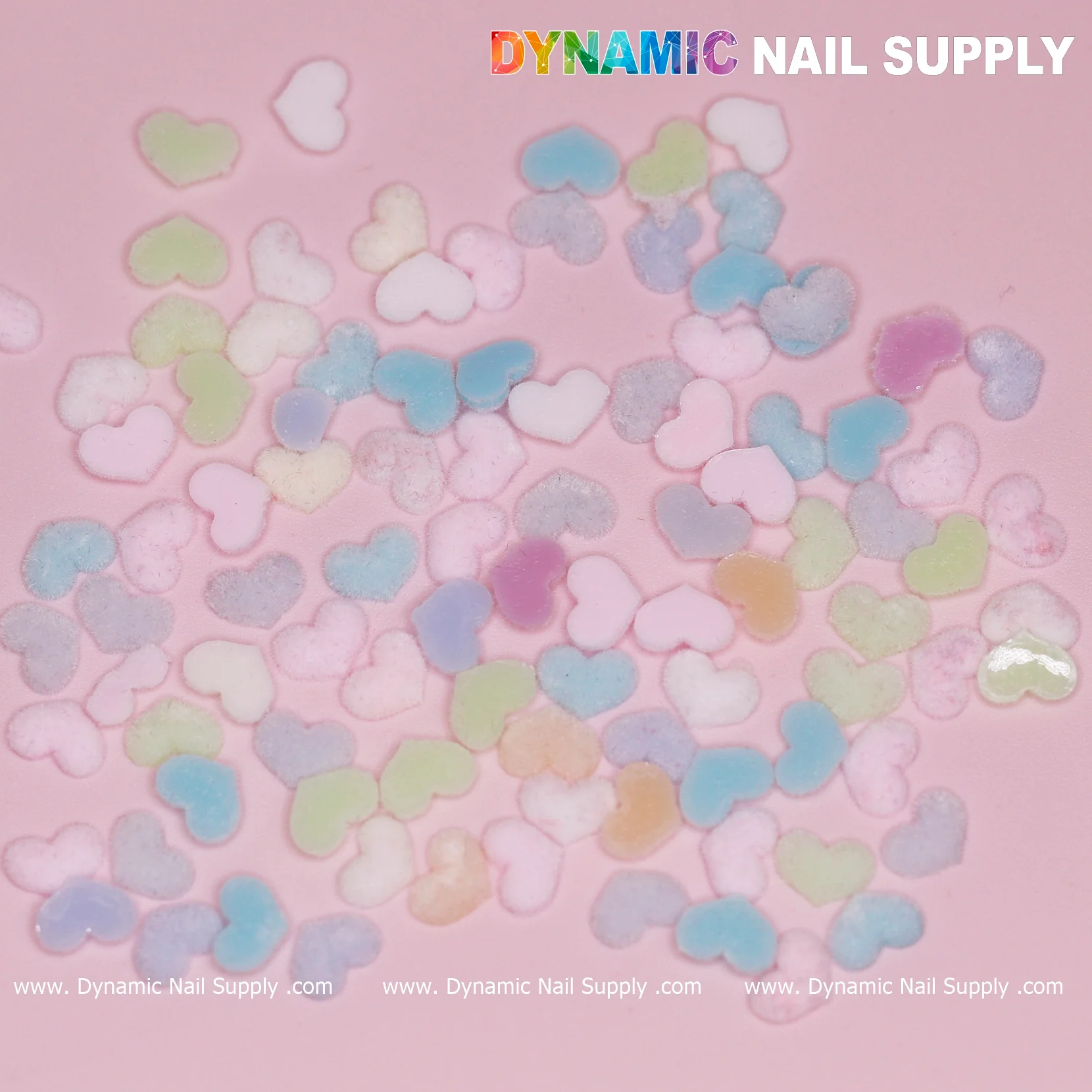 90 pcs Pastel Multi Color Heart Charm for Valentine Nails Design - Image 2
