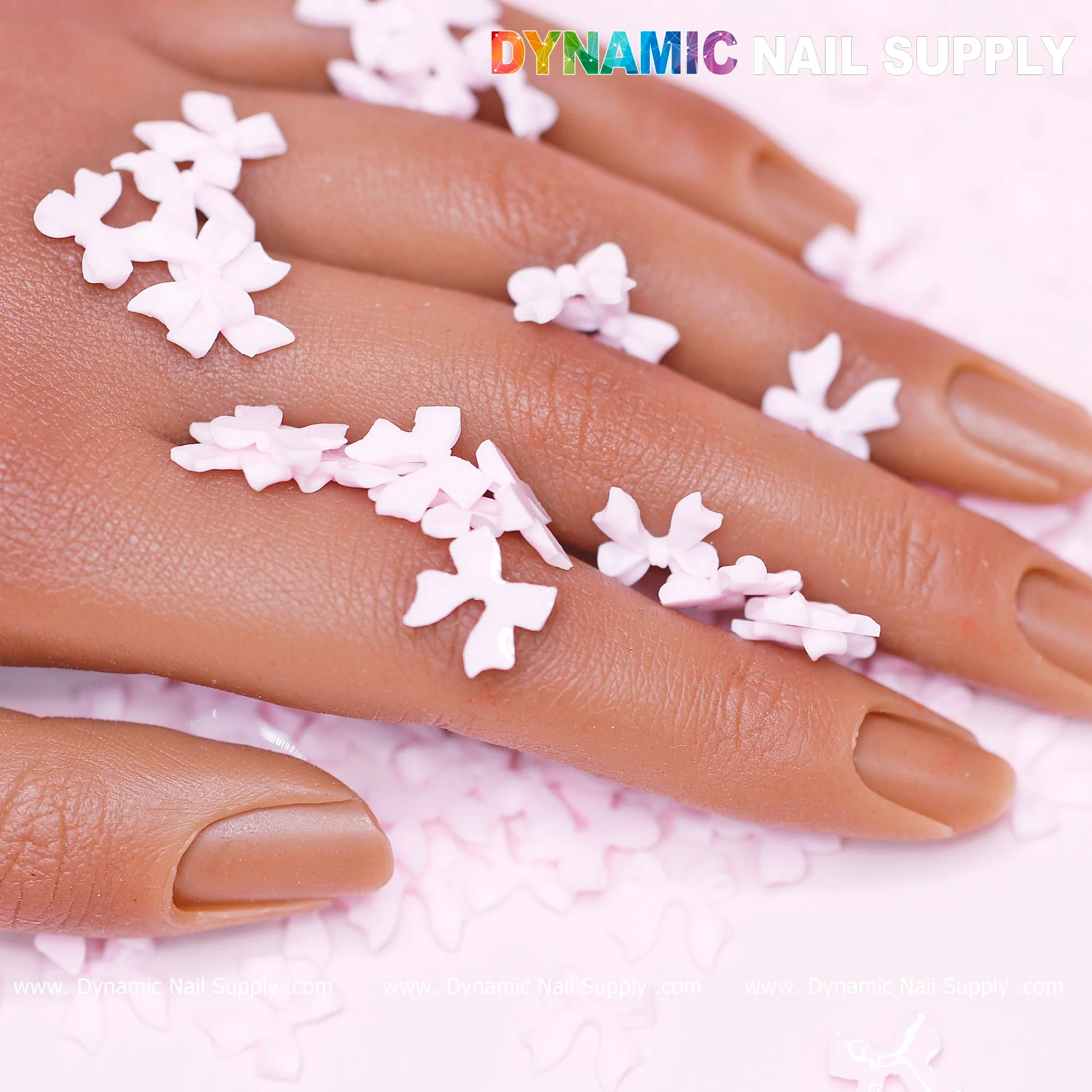 90 pcs Pure Pink Resin Bows Charm for Valentine Nails Design - Image 2