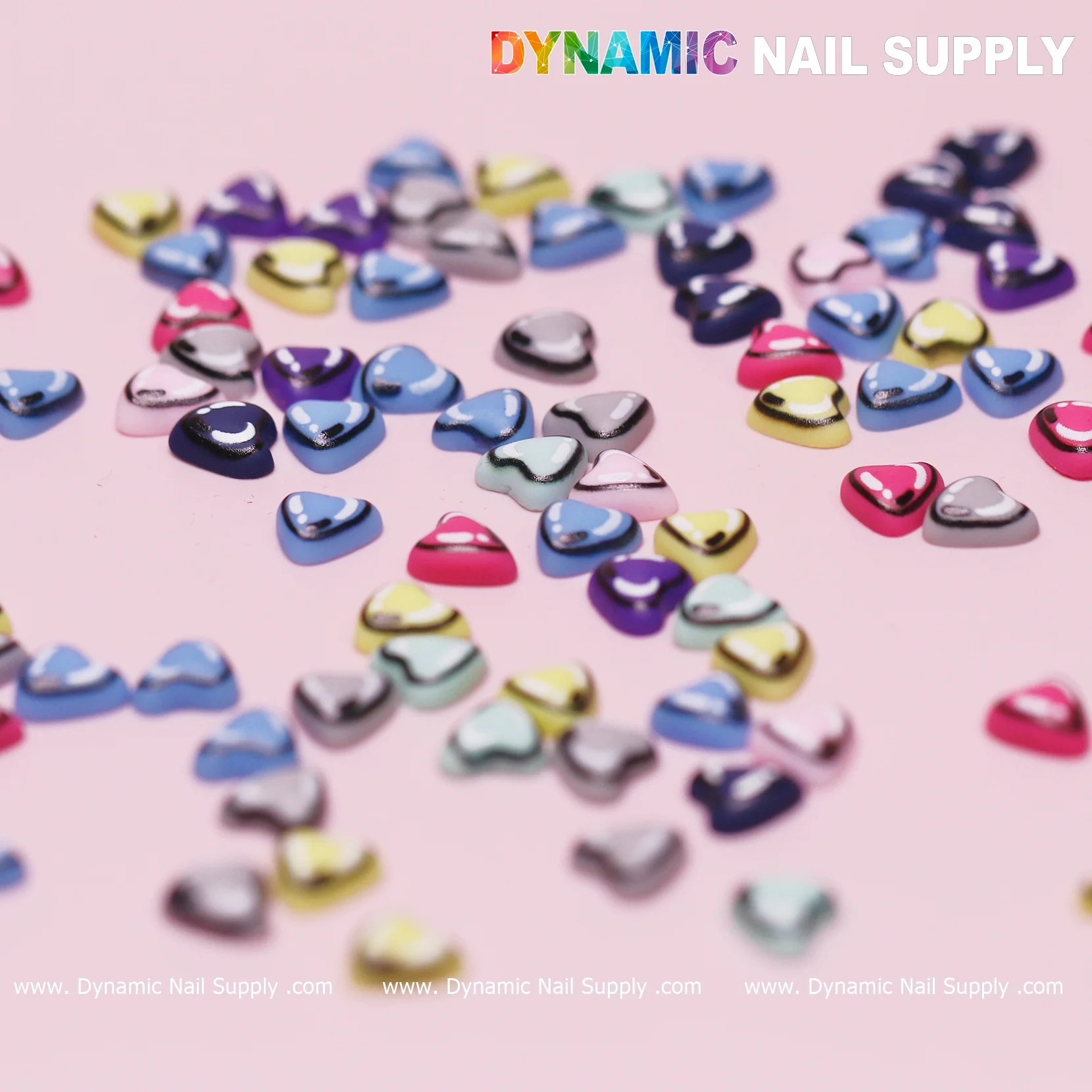 100 pcs Multi Color Resin Heart Shape Charm for Valentine Nails Design - Image 9