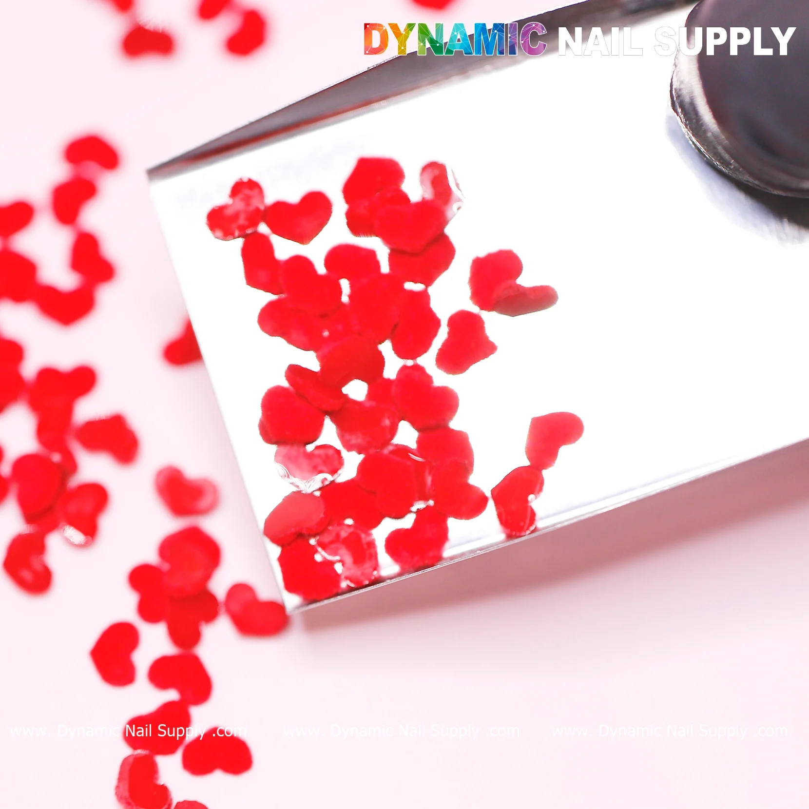 90 pcs Pure Red Resin Heart Shape Charm for Valentine Nails Design - Image 4