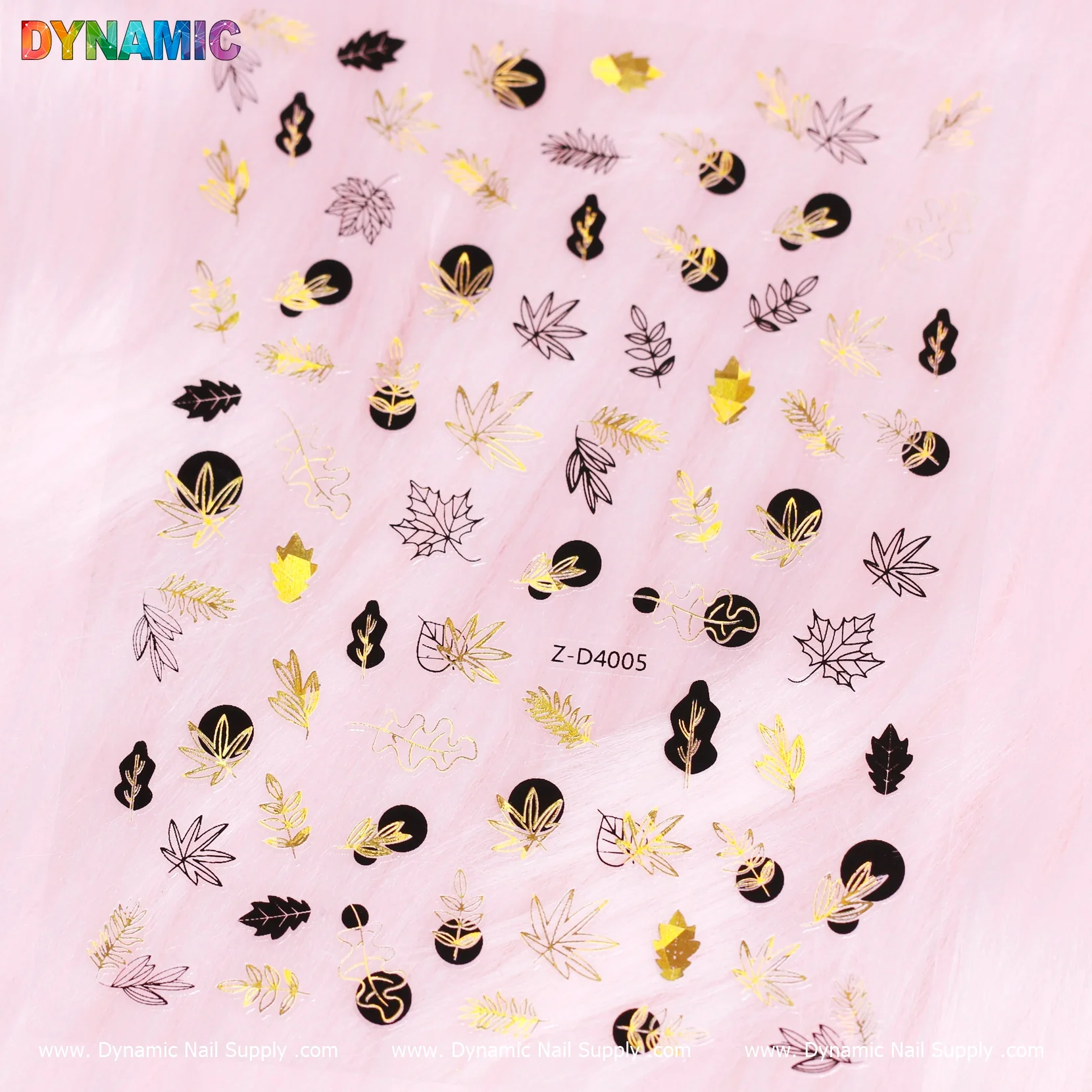 Gold and Black Autumn, Fall Leaves Sticker (Z-D4005)
