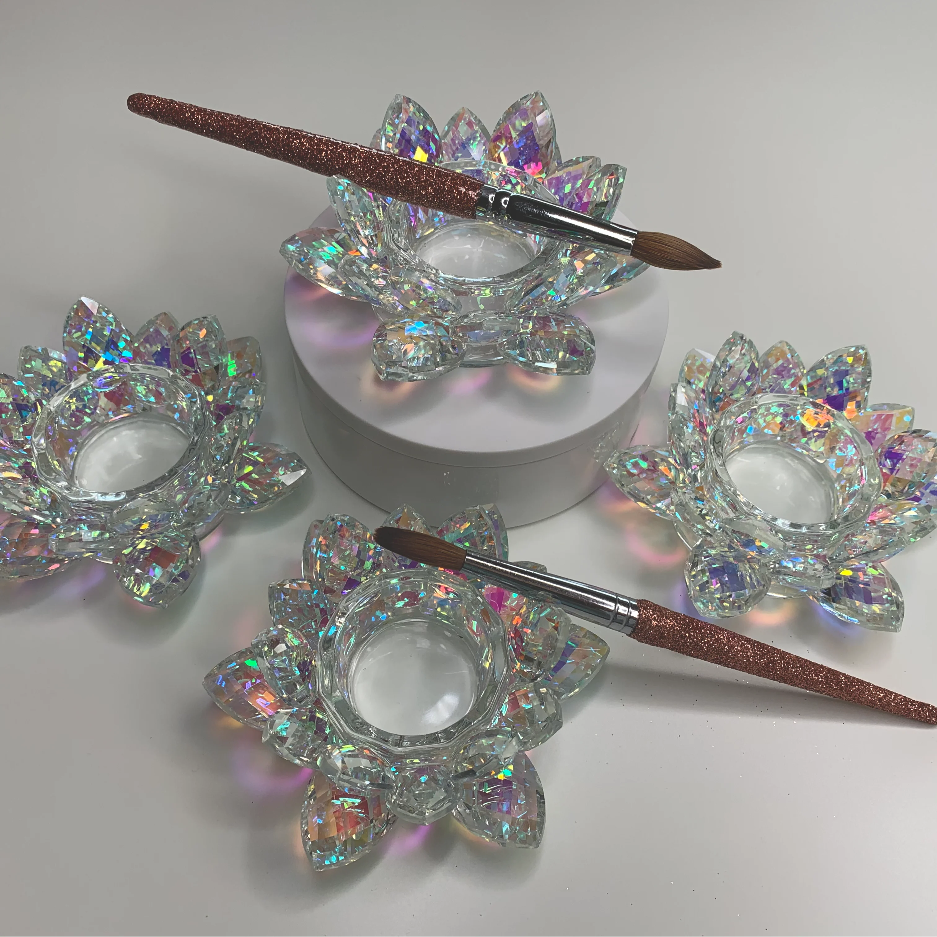 CRYSTAL LOTUS DAPPEN DISH - RAINBOW COLOR - Image 3
