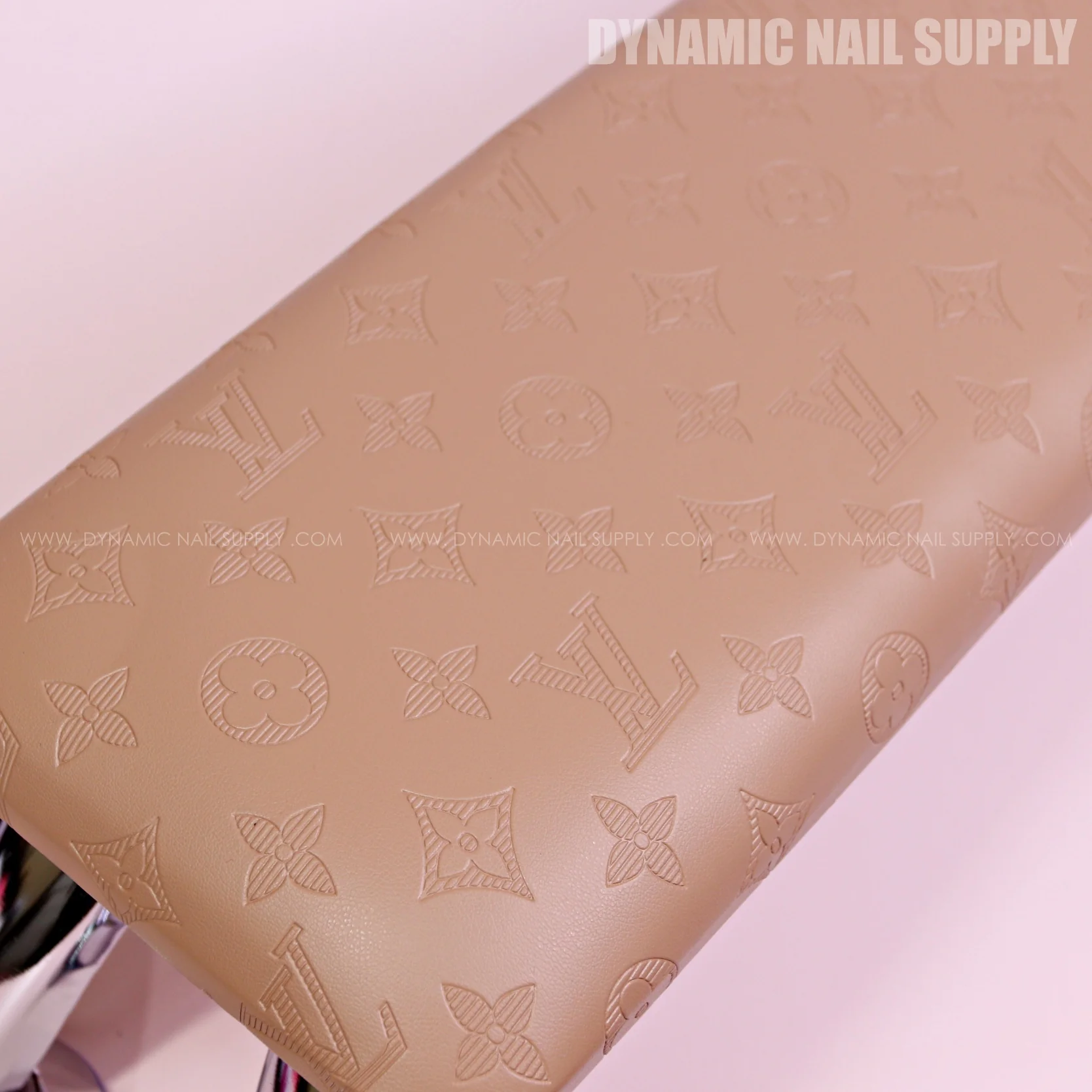 (HLA001 - Brown LV Engraved) Designer Brand Name Handrest for Pedicure and Manicure Nail Services (Reposabrazos Para Manicura) - Image 2