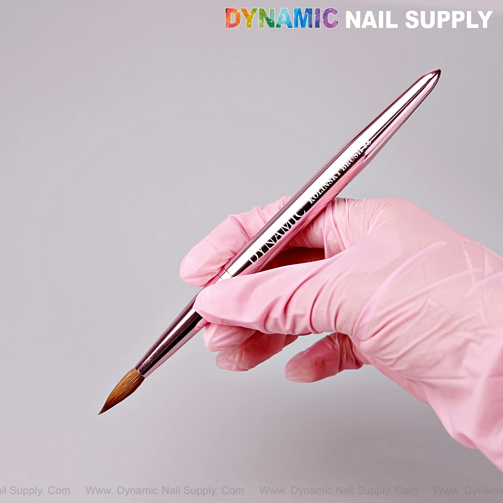Dynamic Metallic Pink 100% Pure Kolinsky Hair Brush for Nails Acrylic Application (Crimped or Original) - Image 10