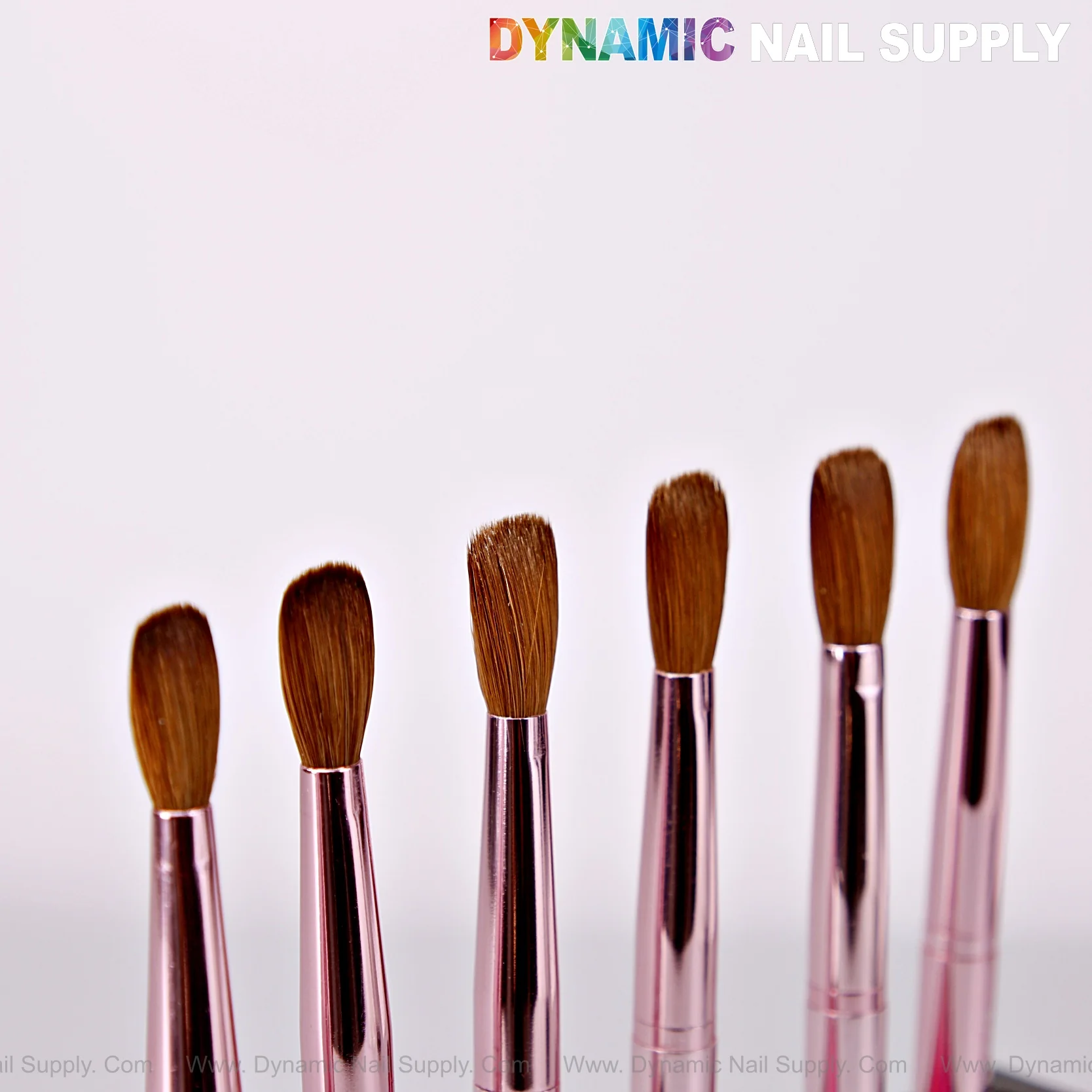 Dynamic Metallic Pink 100% Pure Kolinsky Hair Brush for Nails Acrylic Application (Crimped or Original) - Image 3