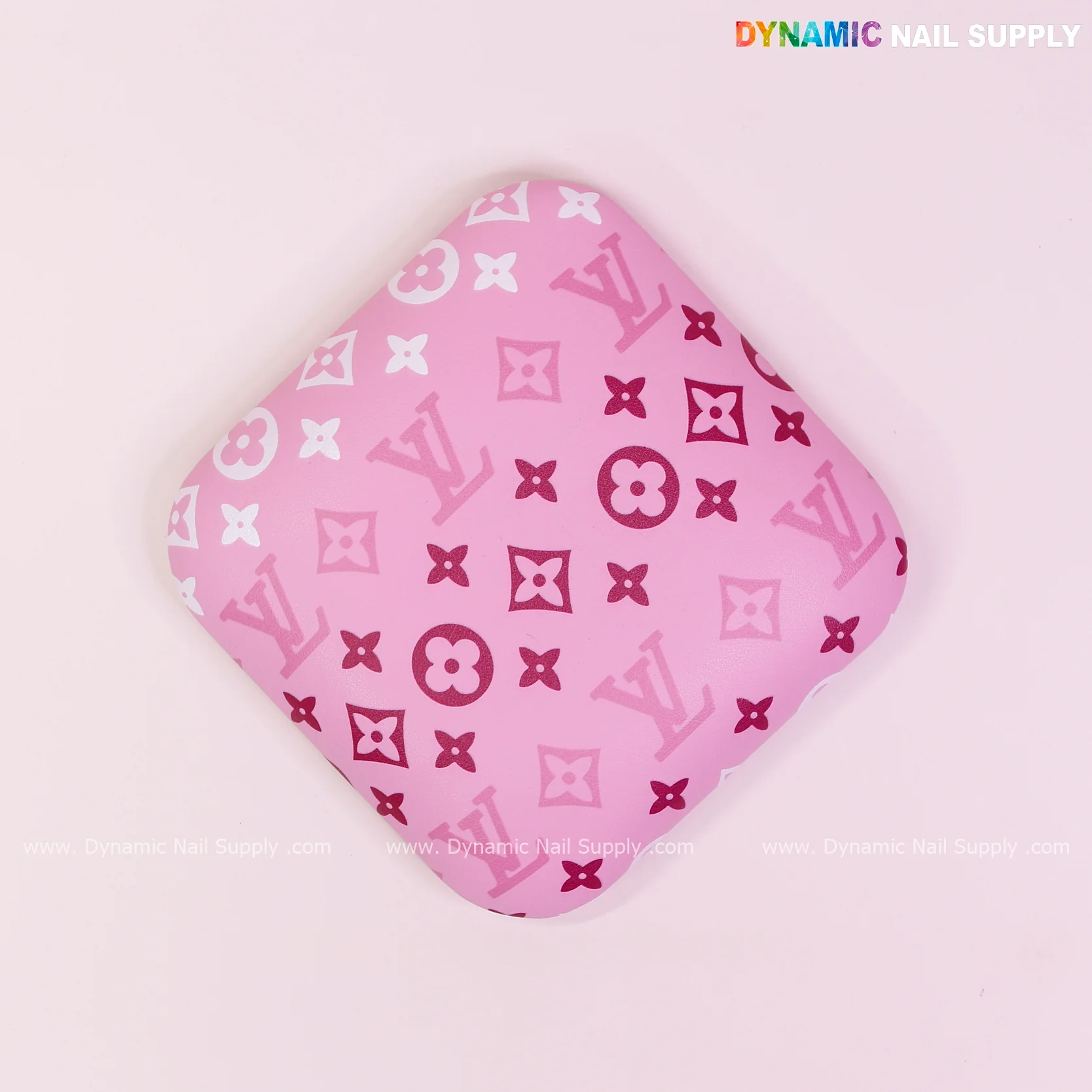 (White Pink LV 3 lines) Elbow Rest Pillow for Nail Tech : Soft Pu Leather, Supportive, Built for Long Hours Usage - Image 3