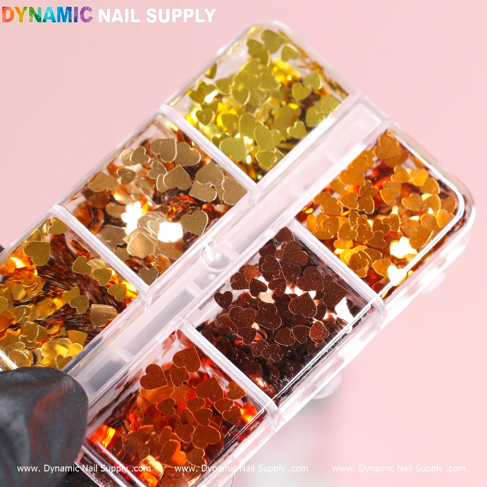 Fall Colors Mix-sizes Heart shape sequin glitter (gold and brown) - Image 3