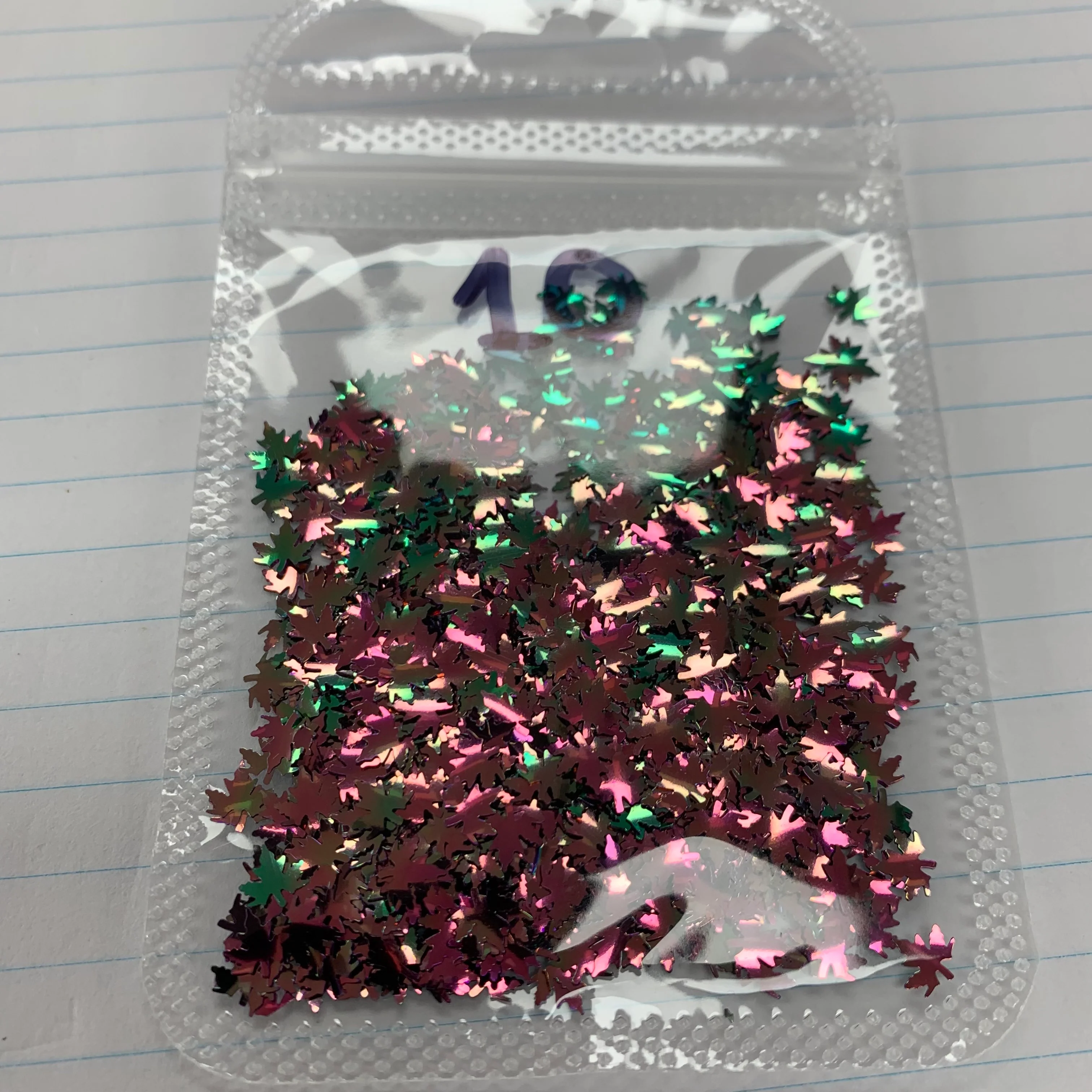 Fall leaf glitter / Maple leaves sequin for nails art design - color-shifting glitters - Image 12