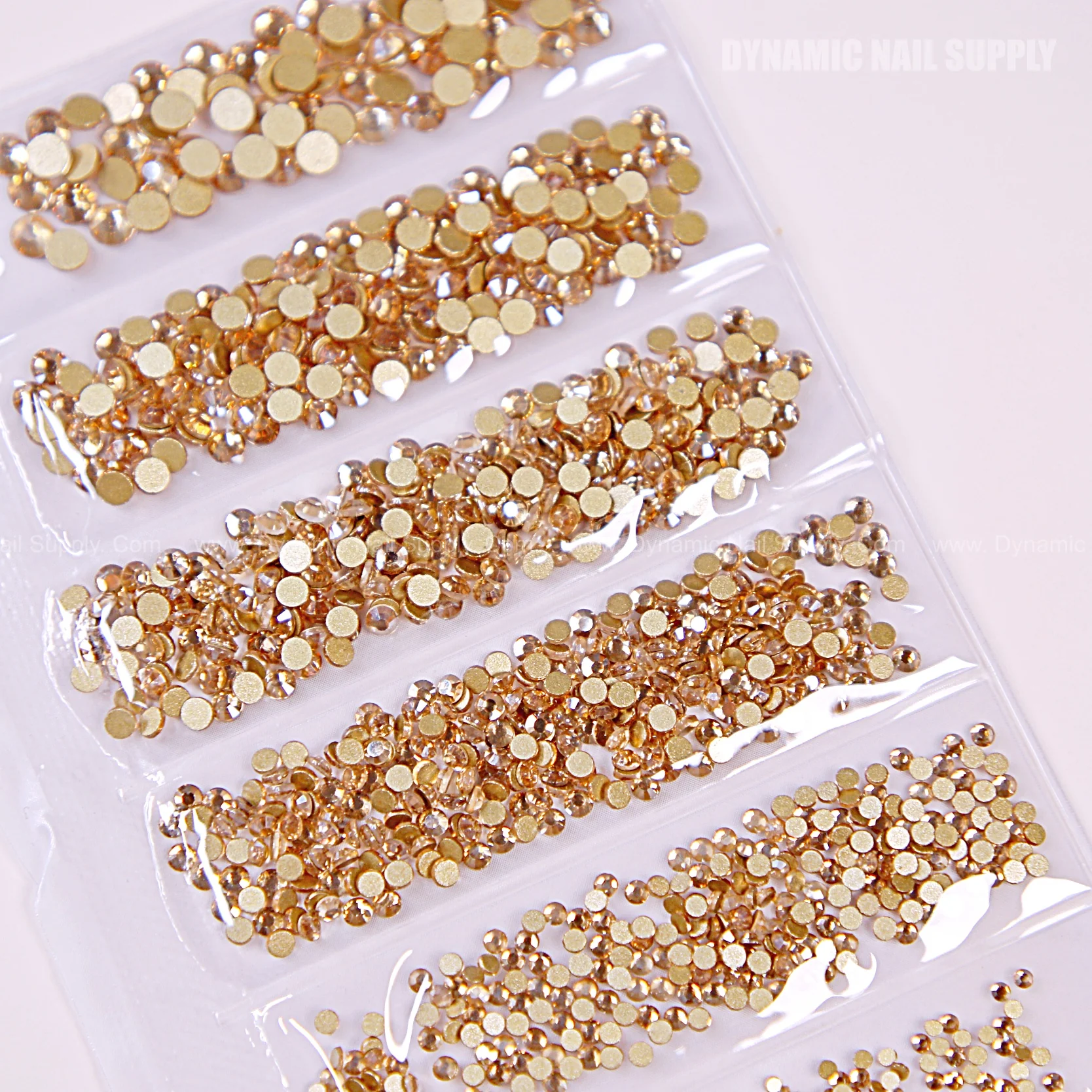 [Gold Gold-back] Rhinestone set Flat Gold Back 6 Round Shapes and Mixed-Sizes - Image 3