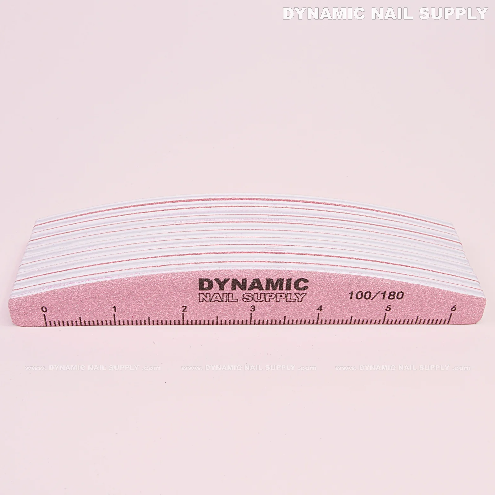 Half-moon Acrylic Nail files Grit 100/180 - Pack 10 - Pink Double-side with Hard board - Medium and Fine - Image 4