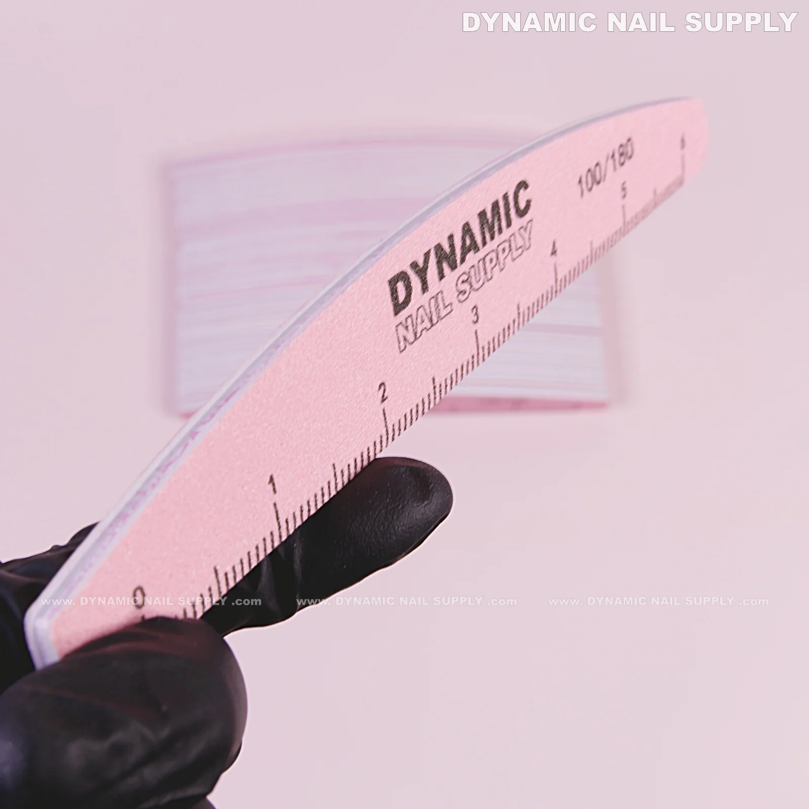Half-moon Acrylic-Nail files Grit 100/180 - Pack 25 - Pink Double-side with Hard board - Medium and Fine - Image 10